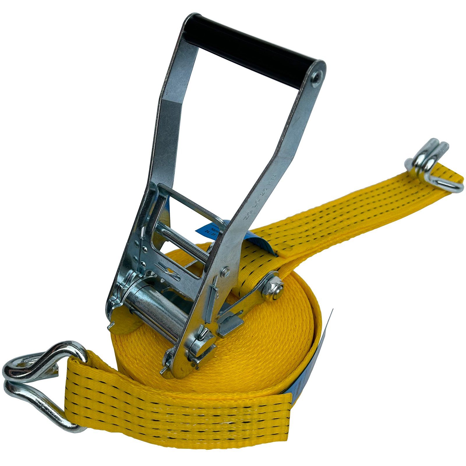 ECI Tools Zurrgurt 1 x LKW Ratschen Zurrgurt 2-teilig 5 x 800 cm Gelb Spitzhaken ZC52081 (Ladungssicherung, 1-St) Made in Germany