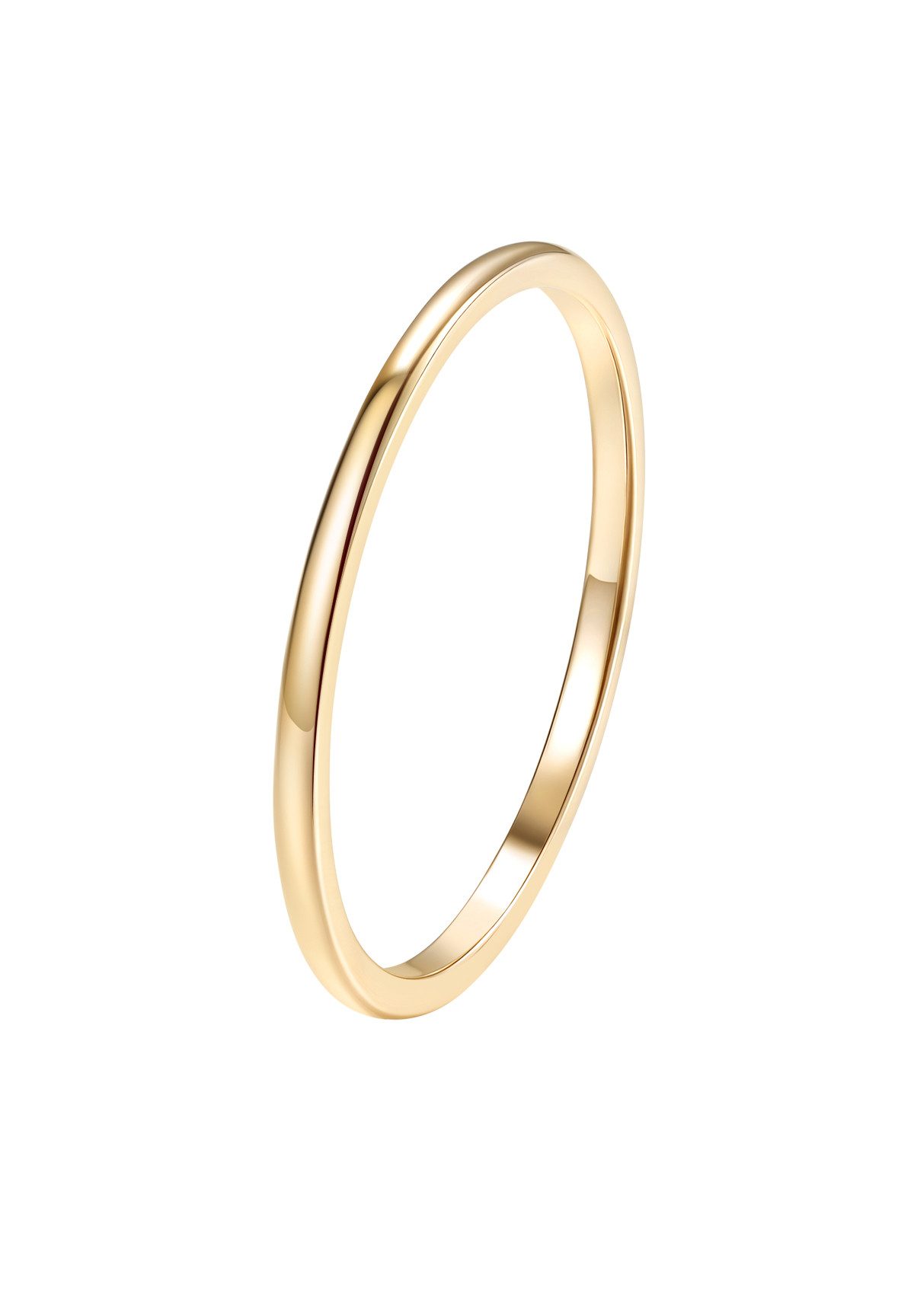 Dear Me Partnerring Schlichter Bandring, Größen 49 52 54 57 59, 585er Echt Goldring für Damen, 14 Karat Gold Trauring