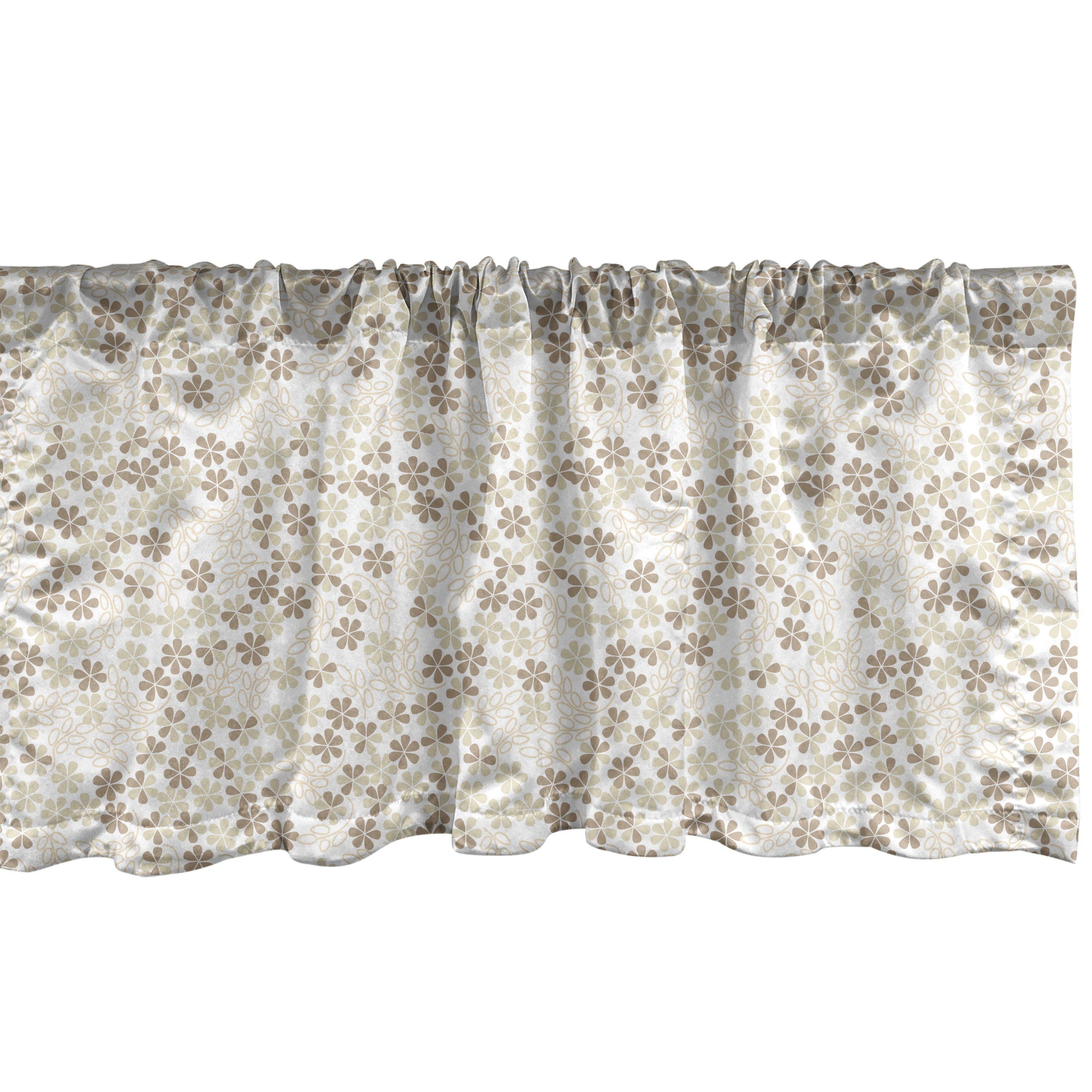 Scheibengardine Vorhang Volant für Microfaser, Dekor Stangentasche, Abakuhaus, Küche Schlafzimmer mit Sommer Blumen-Blumenstrauß-Blüten