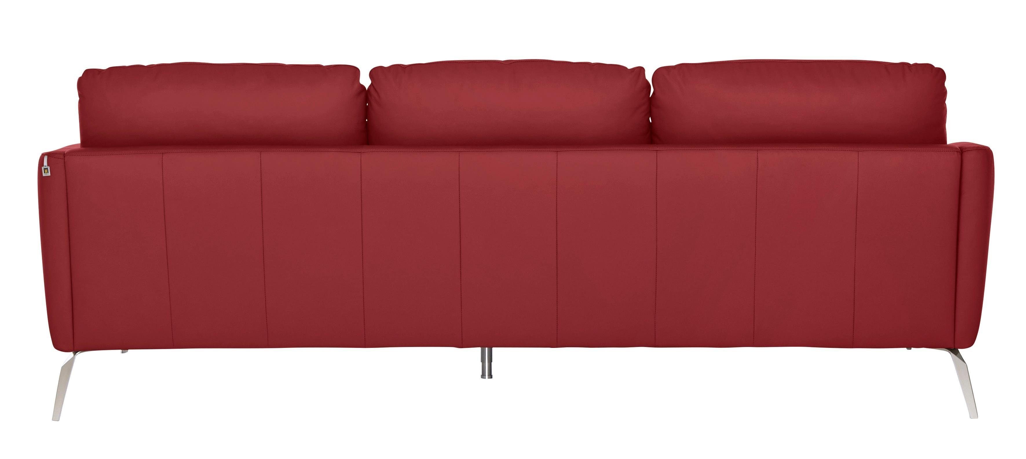 Füße Sitz, Big-Sofa glänzend im dekorativer W.SCHILLIG Heftung softy, Chrom mit
