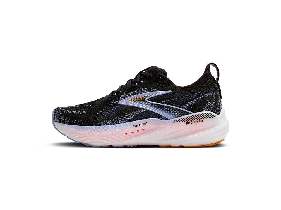 Brooks Glycerin GTS 22 Damen Laufschuh Black/Blue Heron/Orange Laufschuh günstig online kaufen