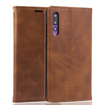 König Design Handyhülle Huawei P20 Pro, Huawei P20 Pro Handyhülle Bookcover Braun