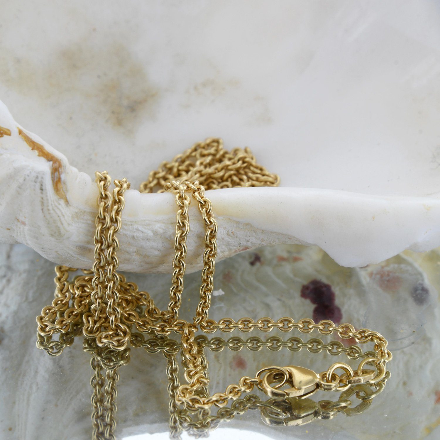 Herren Schmuck HOPLO Goldkette 2,0 mm 42 cm 750 - 18 Karat Gold Halskette Ankerkette rund massiv Gold hochwertige Goldkette 5,9 