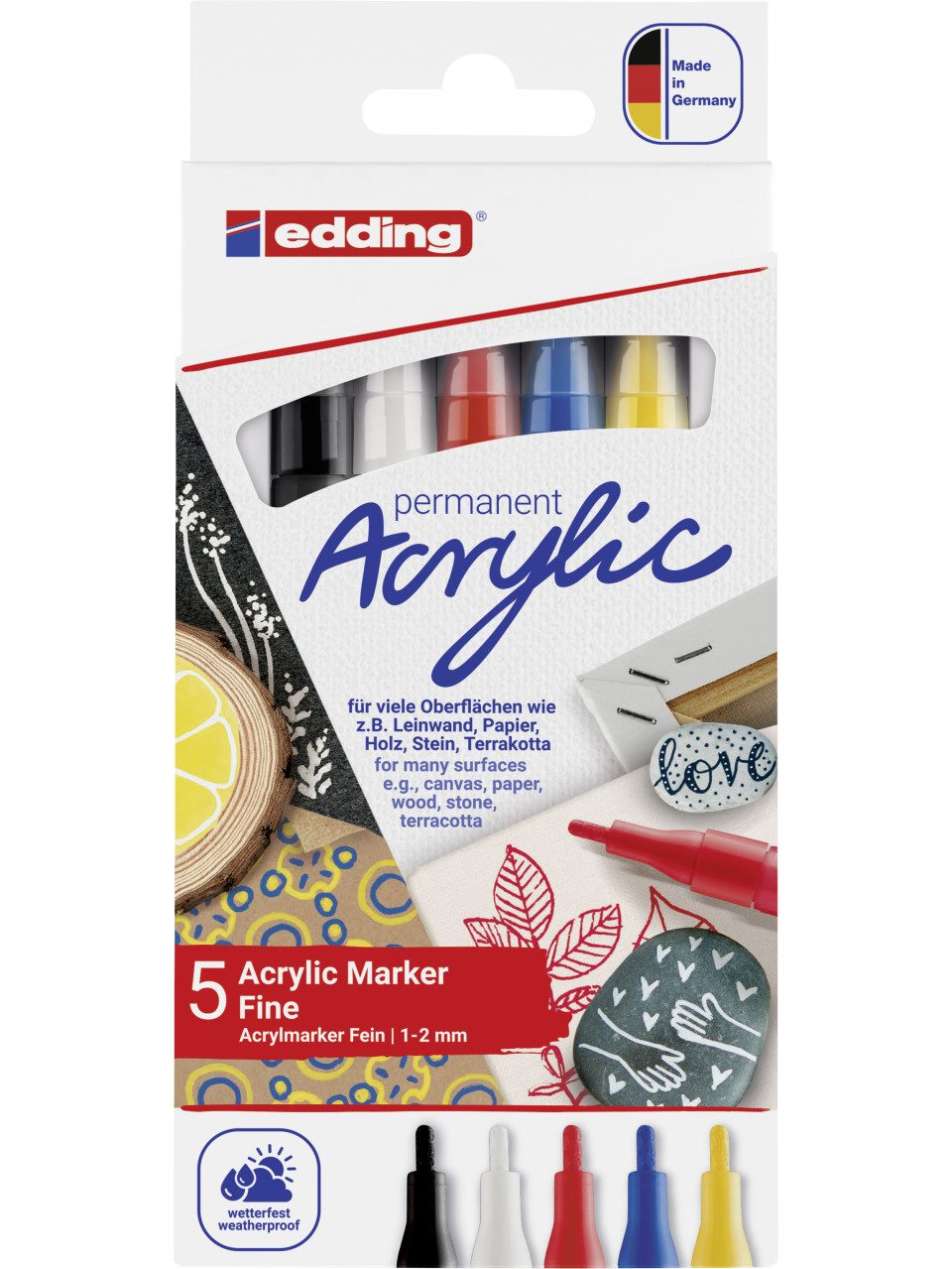 Marker Edding Acrylmarker 5300 fein 5er-Set basic