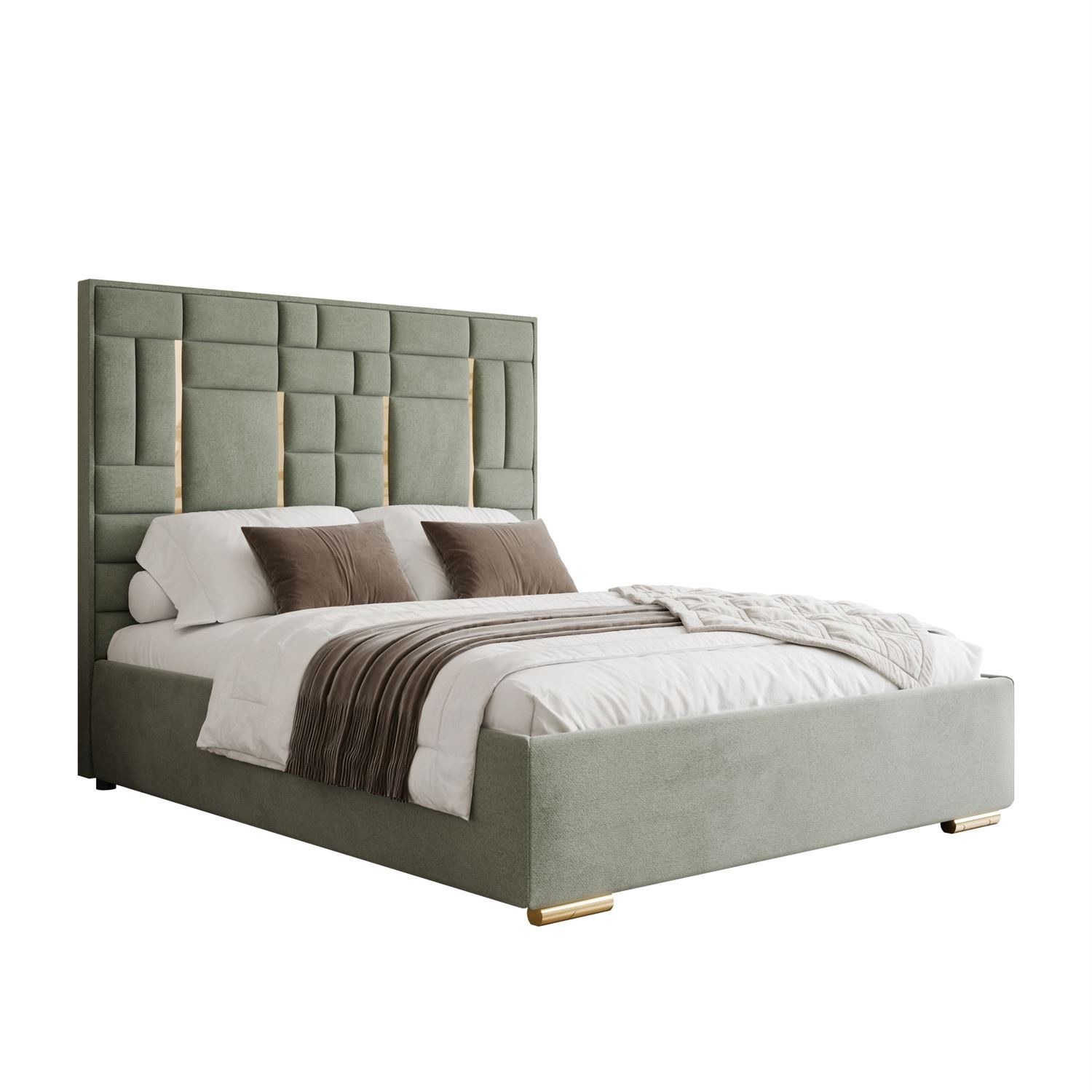 Lookway Polsterbett BRIGITTE SILVER mit Bettkasten (Bett mit Metallgestell)