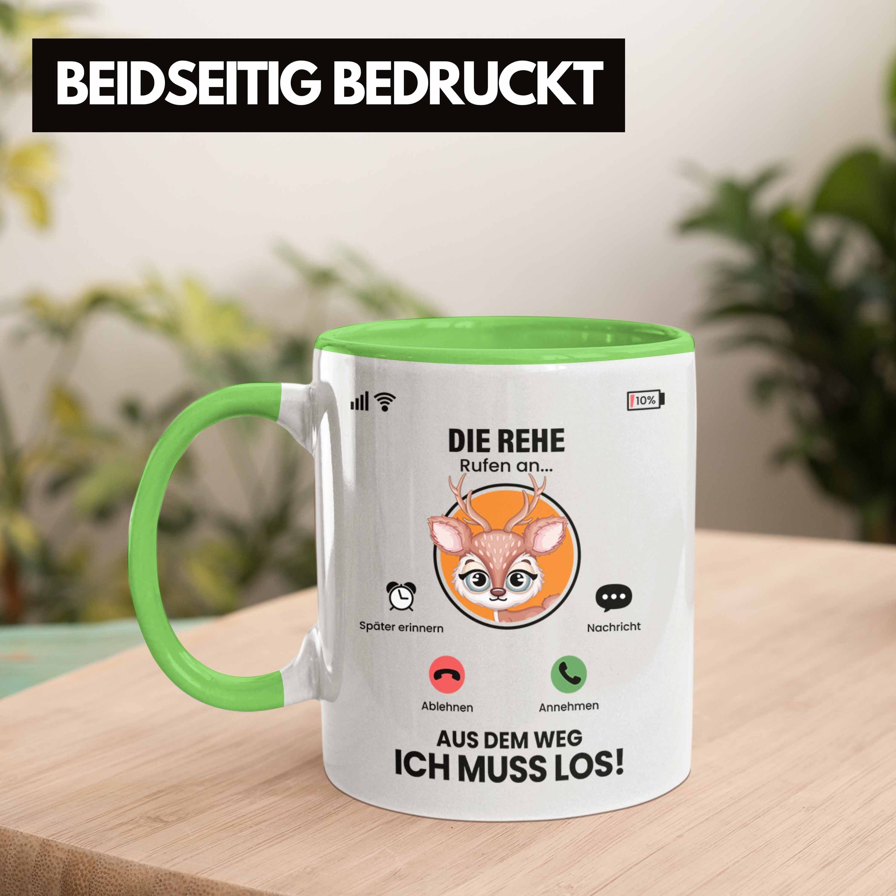 Trendation Tasse Geschenkide für Rufen Tasse Rehe Züchter An Besitzer Geschenk Grün Die Rehe