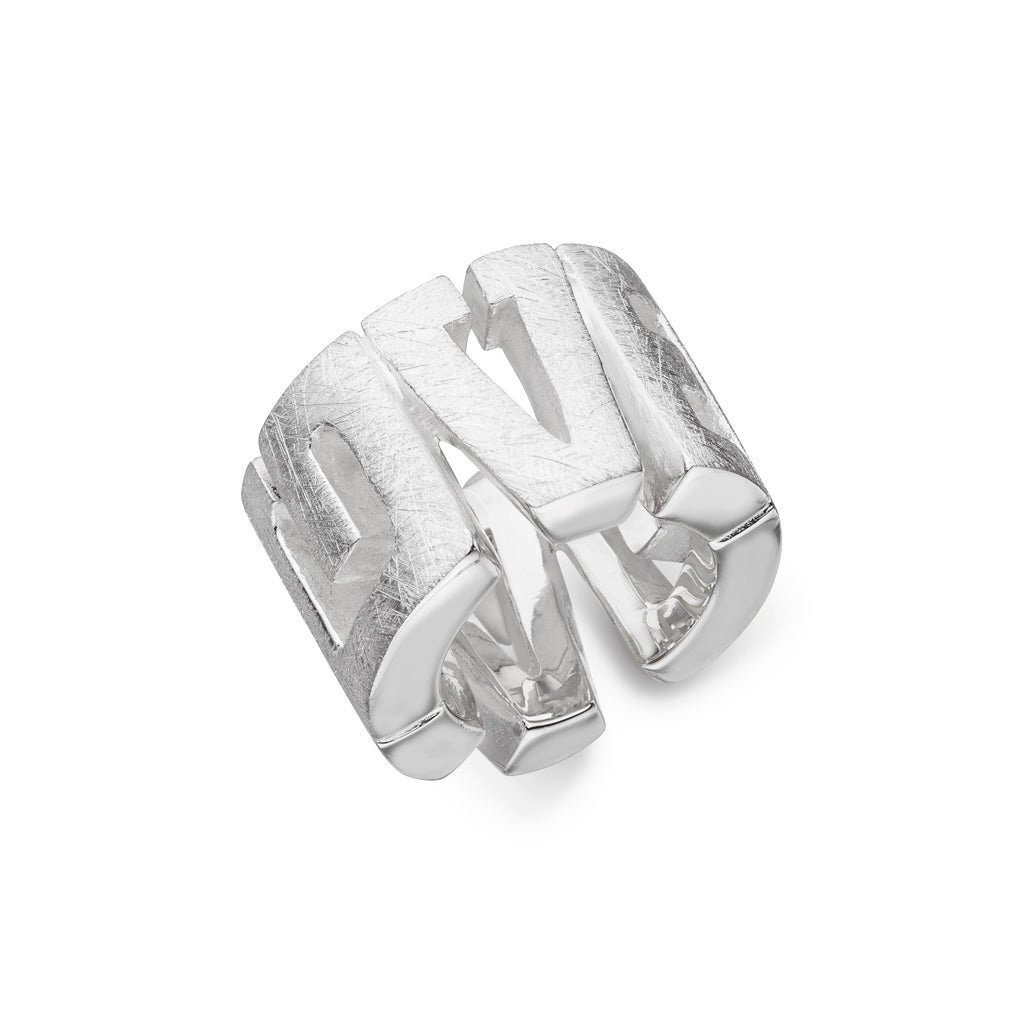 Deutschland Silberring Silber (Sterling aus (1-tlg), SKIELKA 925) Silber hochwertige Goldschmiedearbeit "LOVE" DESIGNSCHMUCK Ring