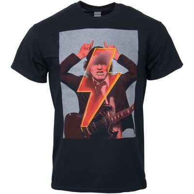 AC/DC T-Shirt Angus Flash mit Aufdruck auf dem Rücken (Schwarz)