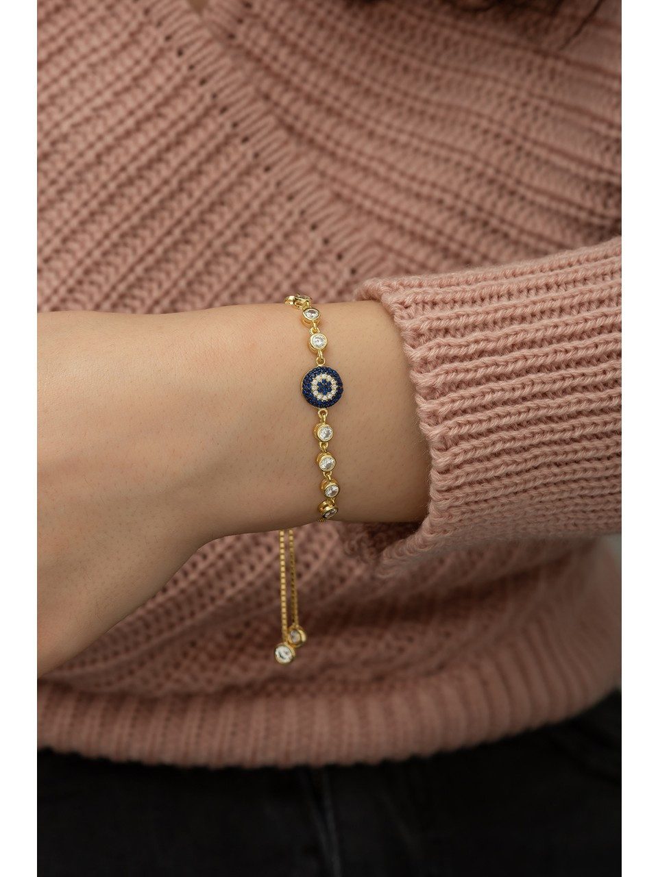 Nisan Ketten und Armband Set, 925 Silber Damenarmband – Vergoldetes Nazar A günstig online kaufen