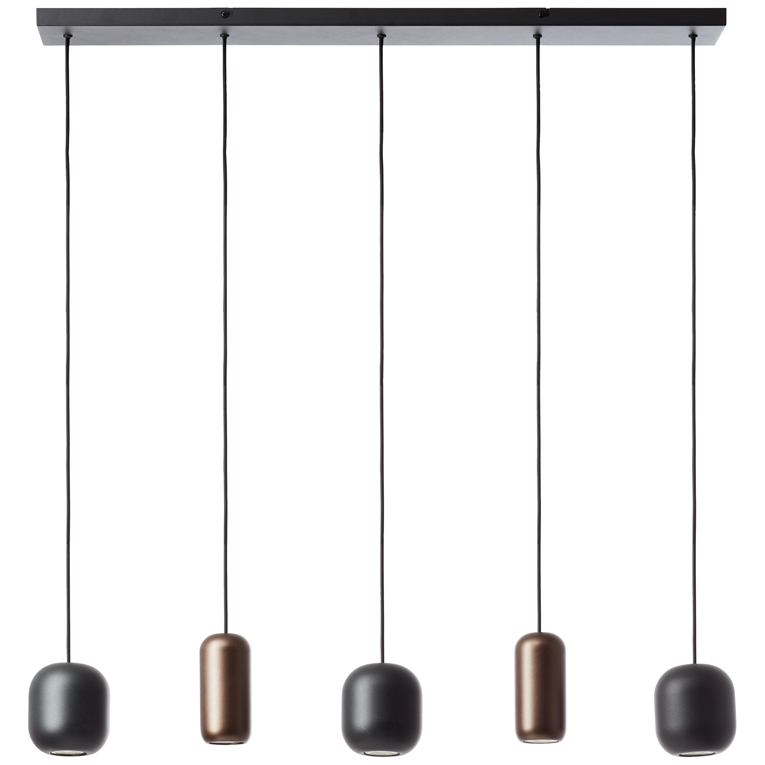 Brilliant Pendelleuchte Jane, ohne Leuchtmittel, H 150 cm, GU10 Fassung, kürzbar, Metall, schwarz braun