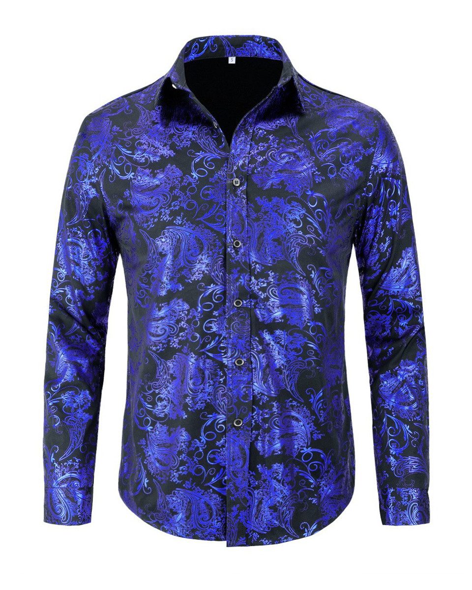 Allthemen Langarmhemd Herren Jacquard Freizeithemd für günstig online kaufen