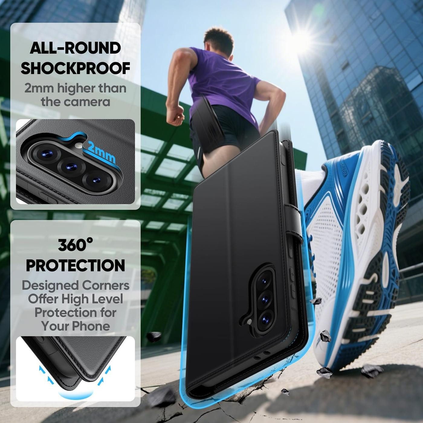 CoolGadget Handyhülle Wallet Klapp Tasche Book Case für Samsung Galaxy A37 5G, Hülle Klapphülle Flip Cover Etui Schutzhülle – Bild 5 von 5
