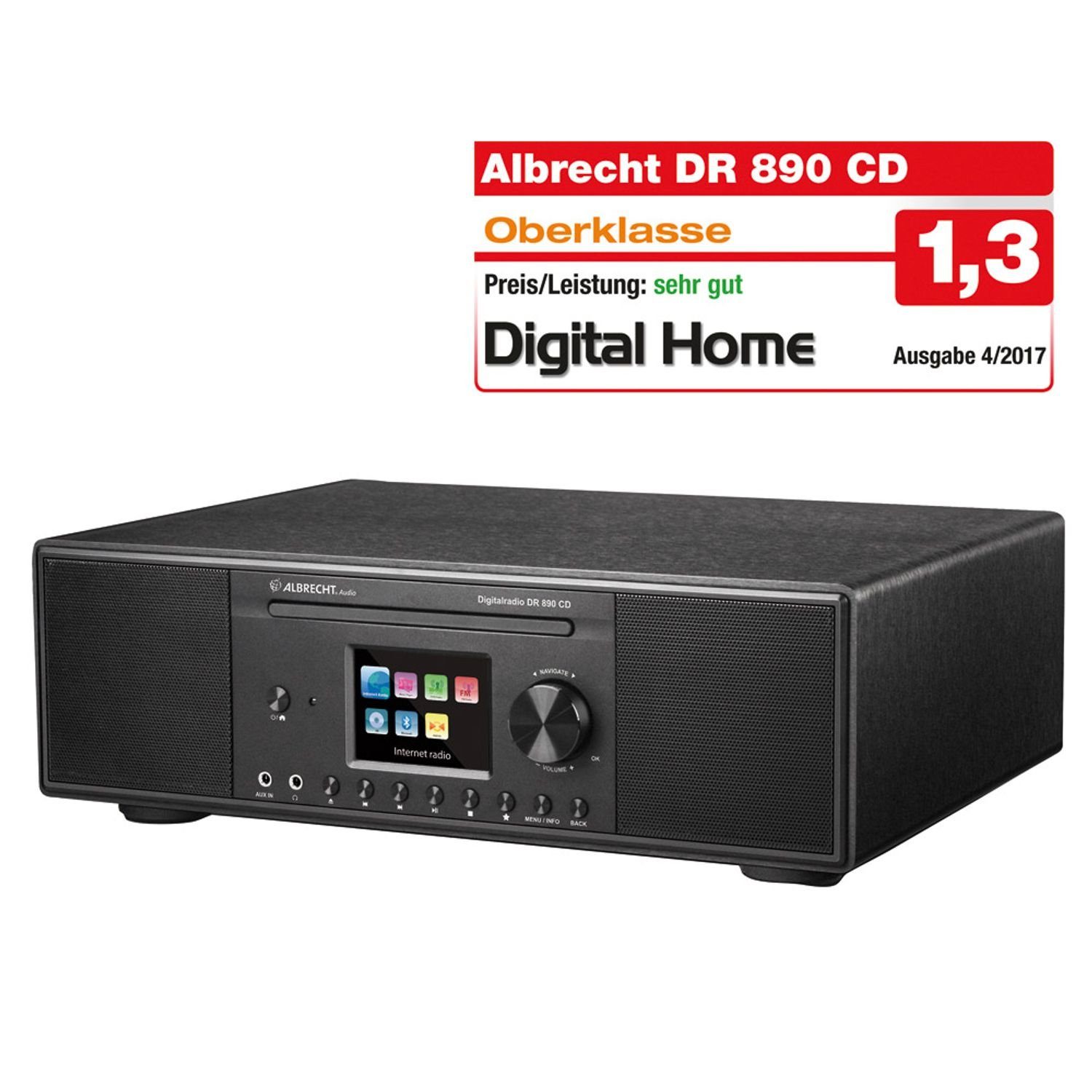 Albrecht DR890CD Hybridradio DAB+/UKW/Internet/CD Digitalradio (DAB)