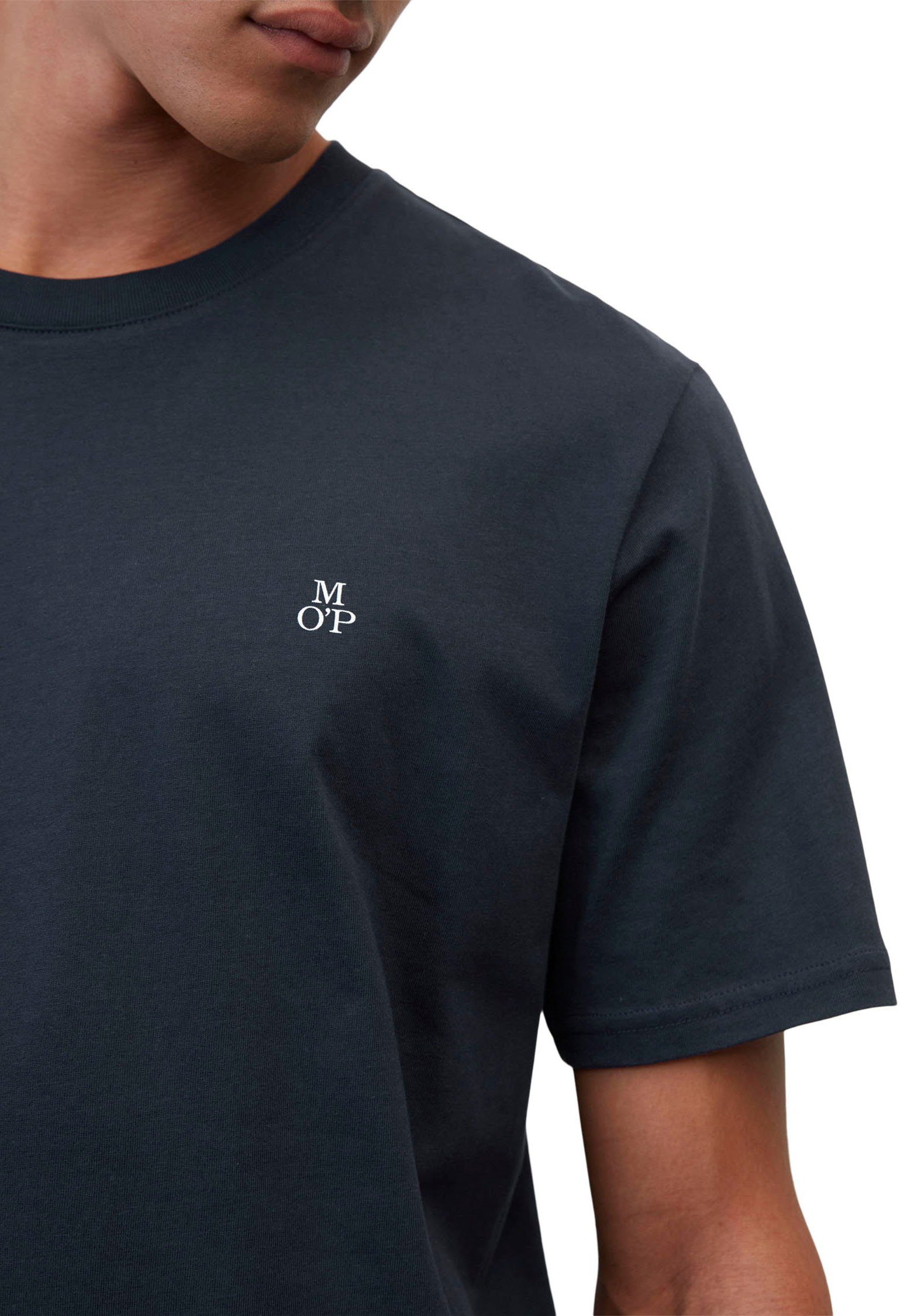 Logo-T-Shirt O'Polo night dark Marc Bio-Baumwolle T-Shirt aus