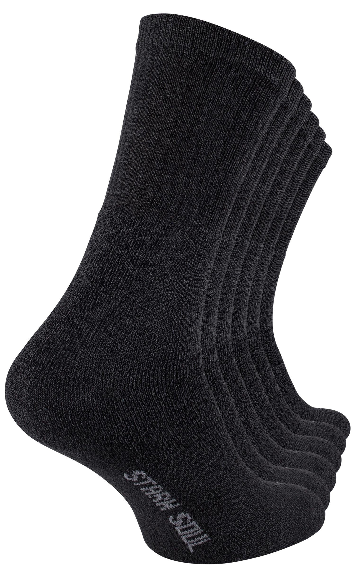 Stark Soul® Tennissocken Crew Socken - 6 oder 12 Paar Tennissocken, Freizeitsocken (6-Paar) in Schwarz, Weiß, oder Schwarz/Weiß/Grau
