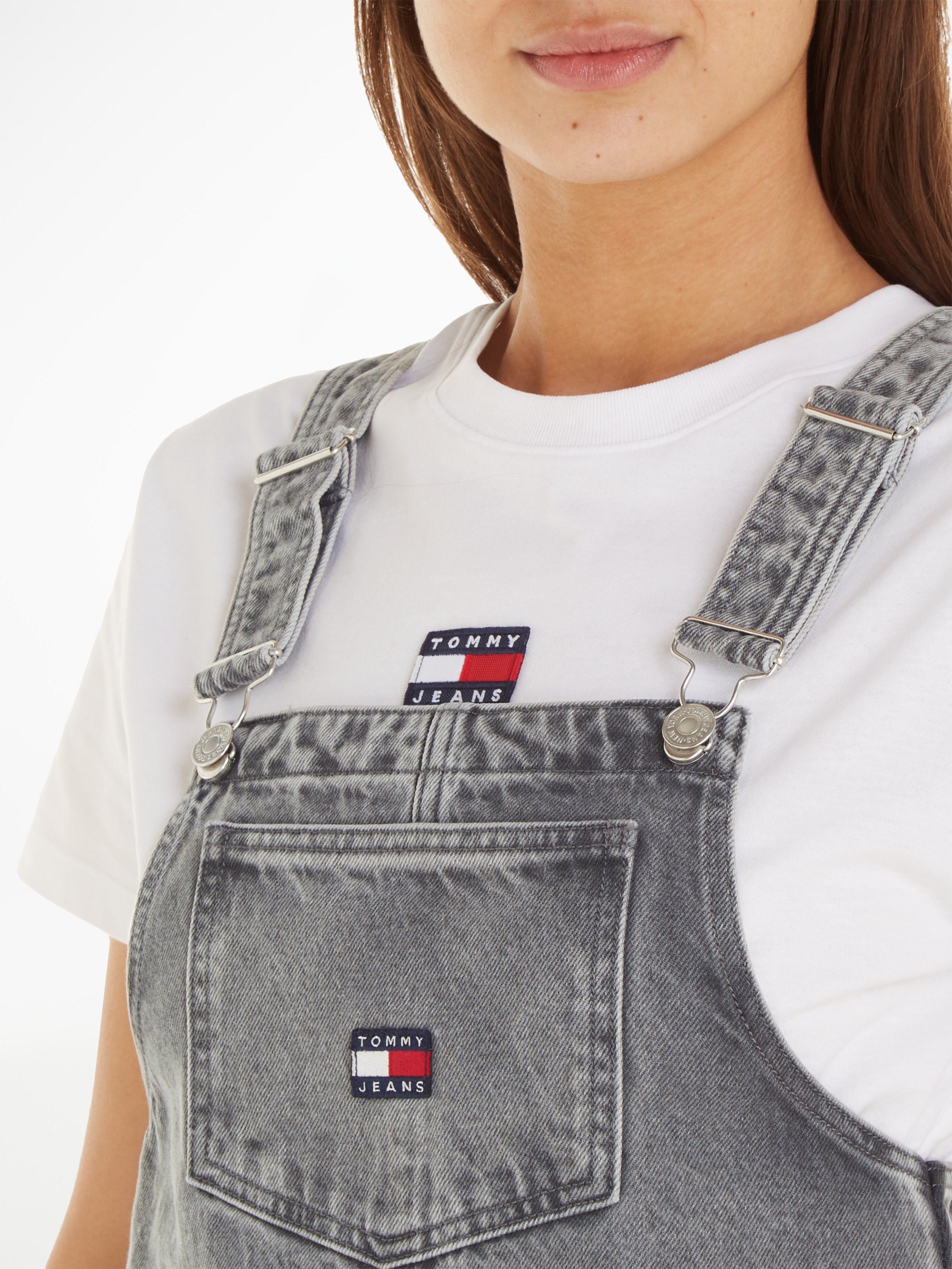 Jeans PINAFORE DG4072 Jeanskleid DRESS Tommy Tommy mit Markenlabel Jeans