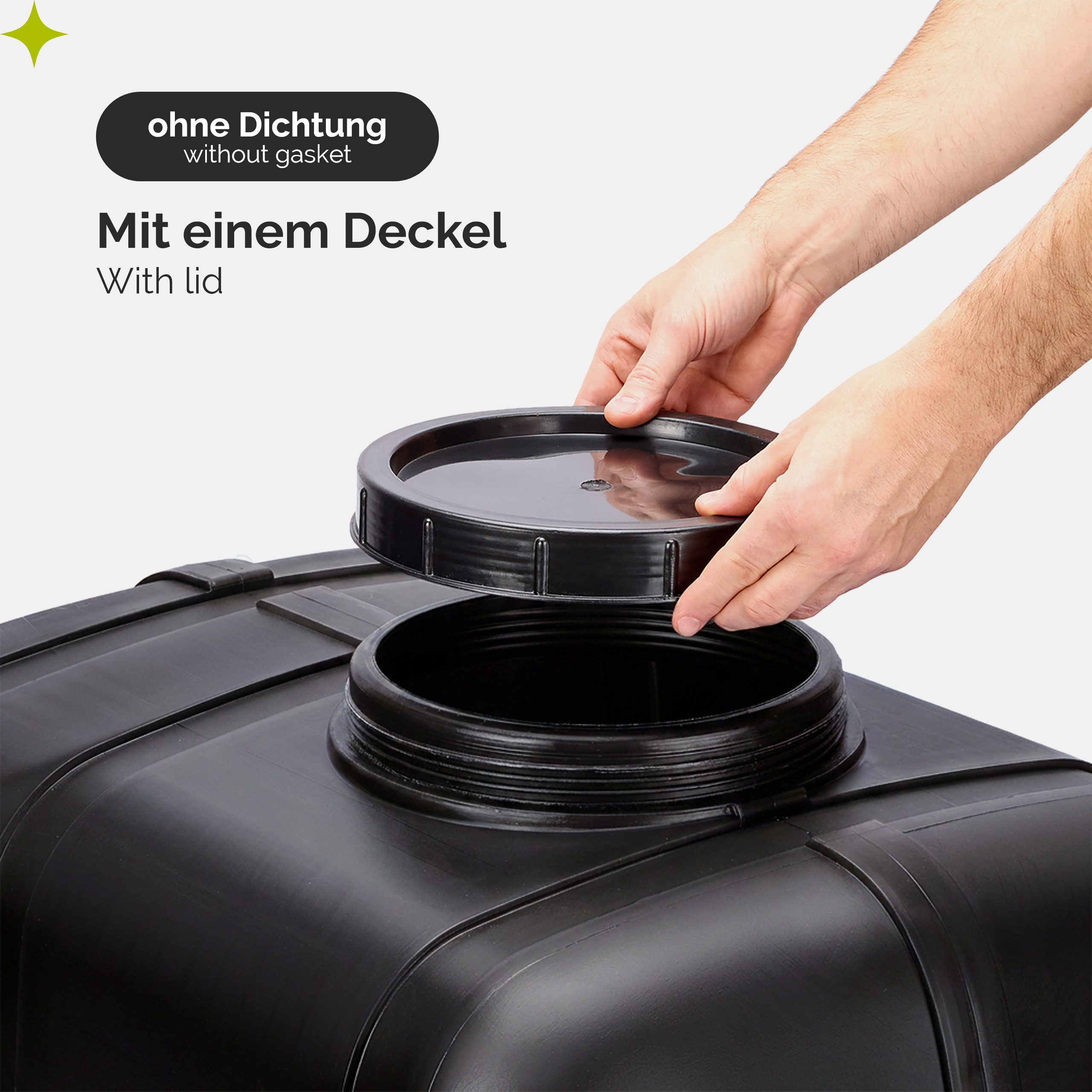 Garronda Regentonne Wasserbehälter mit Deckel Regenwassertank Großbehälter GD-0098, 150 l, (1-tlg), BPA-Frei