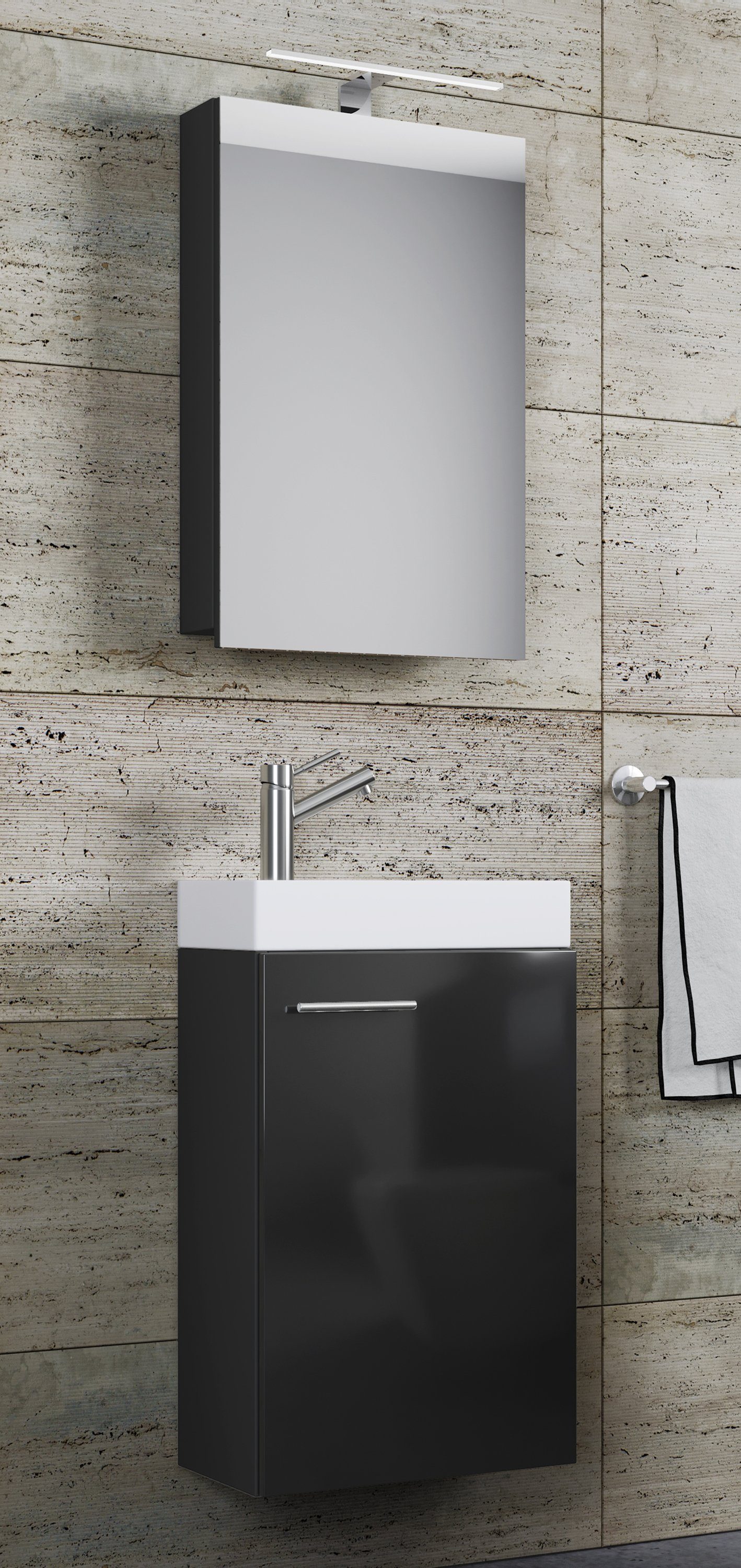 VCM Badmöbel-Set 3-tlg Gäste WC Waschplatz Waschtisch Slito Schrank, (3-St. günstig online kaufen