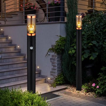 Globo LED Außen-Stehlampe, Leuchtmittel inklusive, Warmweiß, Außenstehlampe Gartenlampe Bewegungsmelder Dimmer Fernbedienung LED