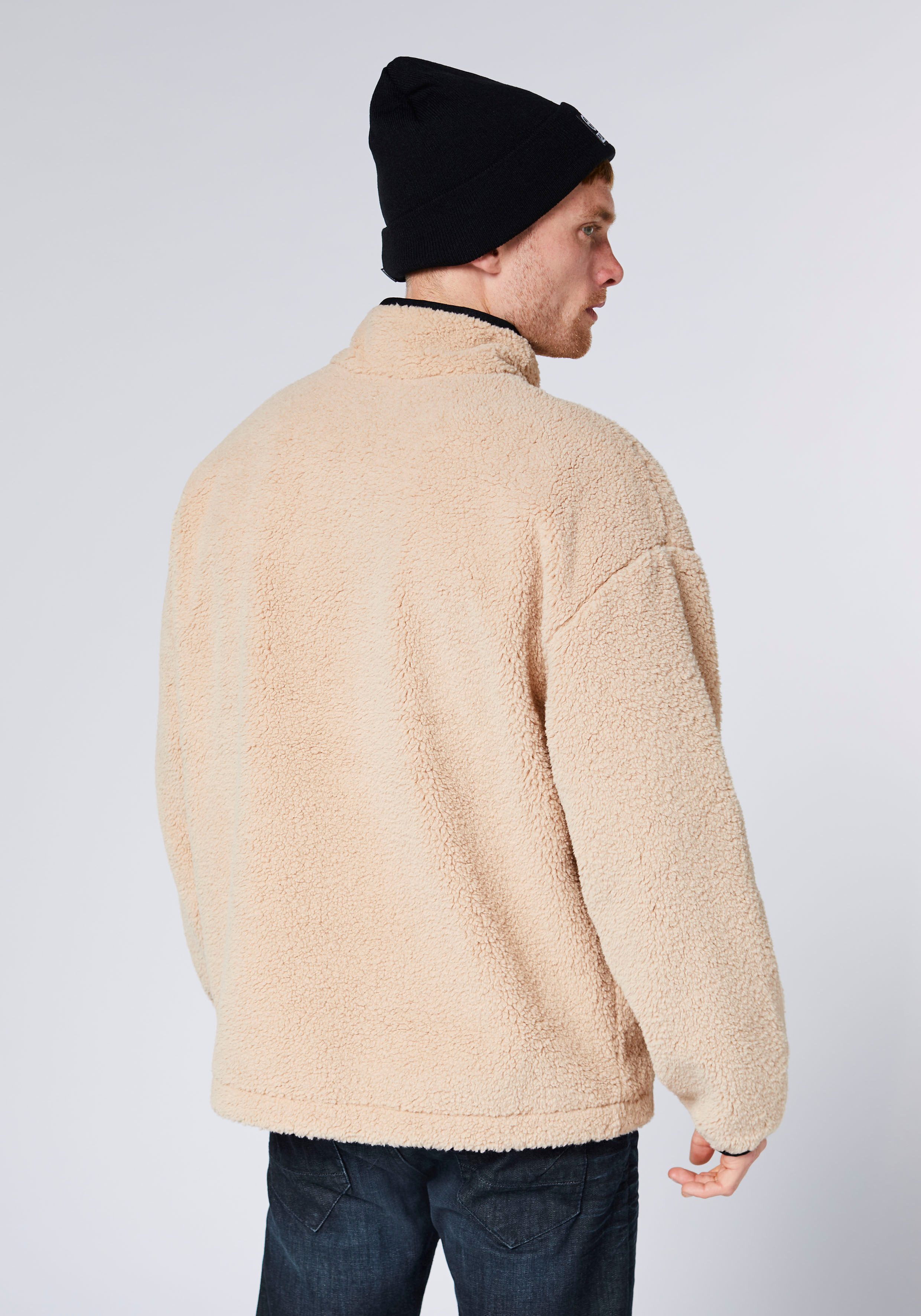 Chiemsee Strickfleece-Pullover Teddyfleecepullover hoch geschlossener Ausschnitt, mit Brusttasche und Eingrifftaschen