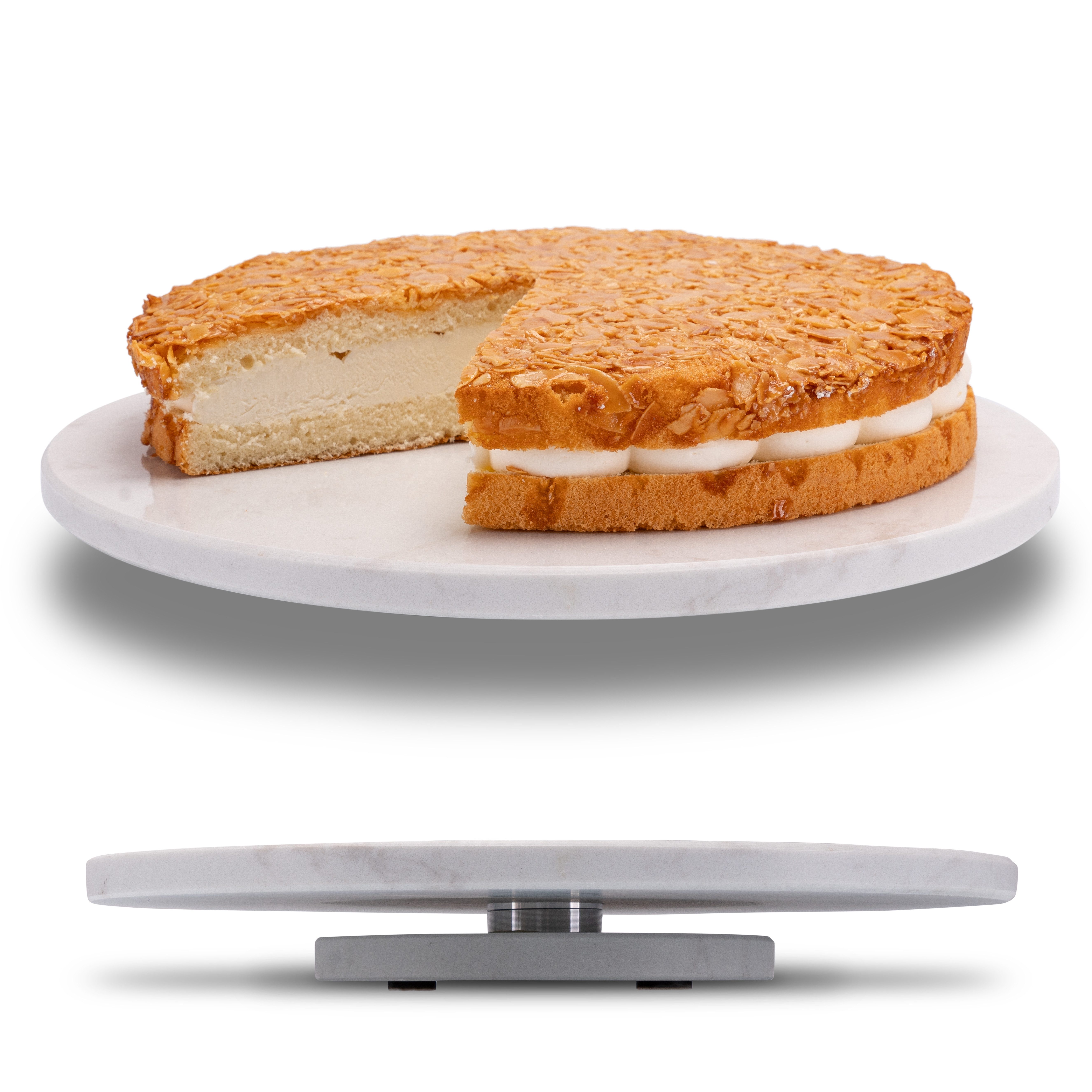Fino Casa Tortenplatte Fino Casa drehbare Marmorplatte rund Kuchenplatte Wurstplatte, Marmor, (1x drehbare Marmorplatte rund Ø 30 cm), Etagere Lazy Susan Sushi-Platte Antipasti-Platte
