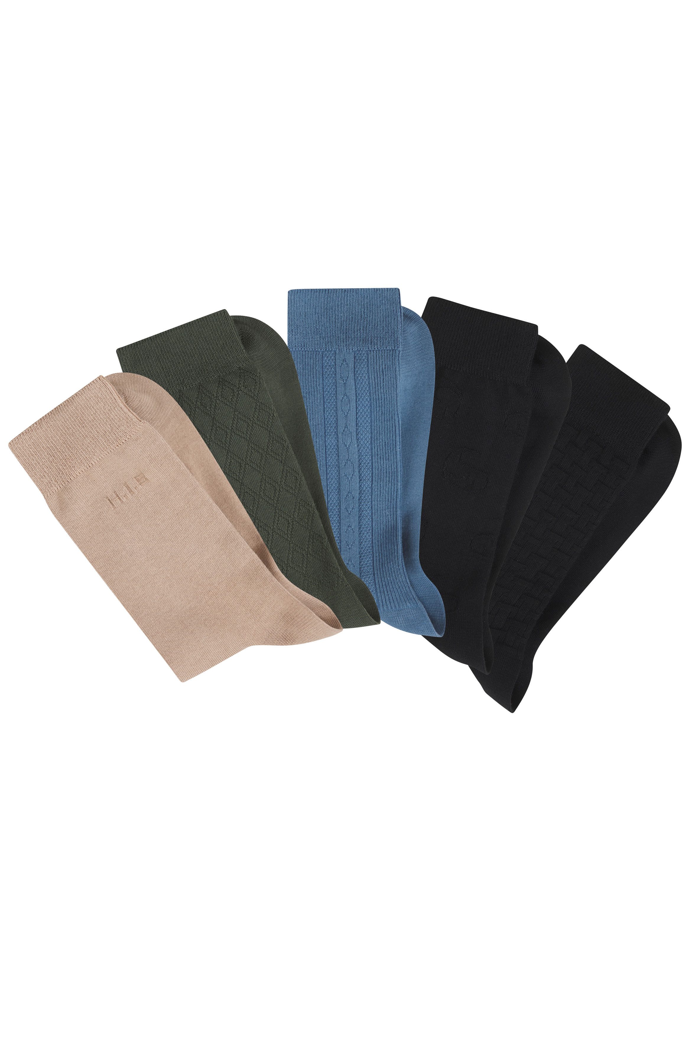 H.I.S Businesssocken Klassische Herren, Männersocken, unifarben, ohne drückende Naht (Packung, 5-Paar, Anzugsocken) mit dezent eingestrickten Designs