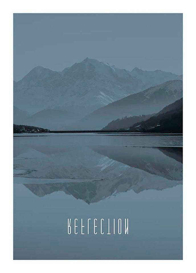 Komar Poster »World Lake Reflection Steel«, Natur, Höhe: 40cm