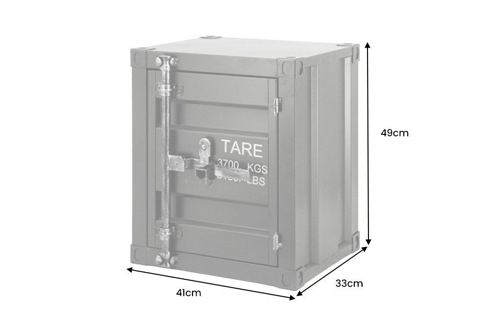 riess-ambiente Beistelltisch GLOBETROTTER 50cm anthrazit – Metall, Container-Look, montiert (Einzelartikel, 1-St), Nachtschrank mit Stauraum & Tür – ideal für S – Bild 5 von 5