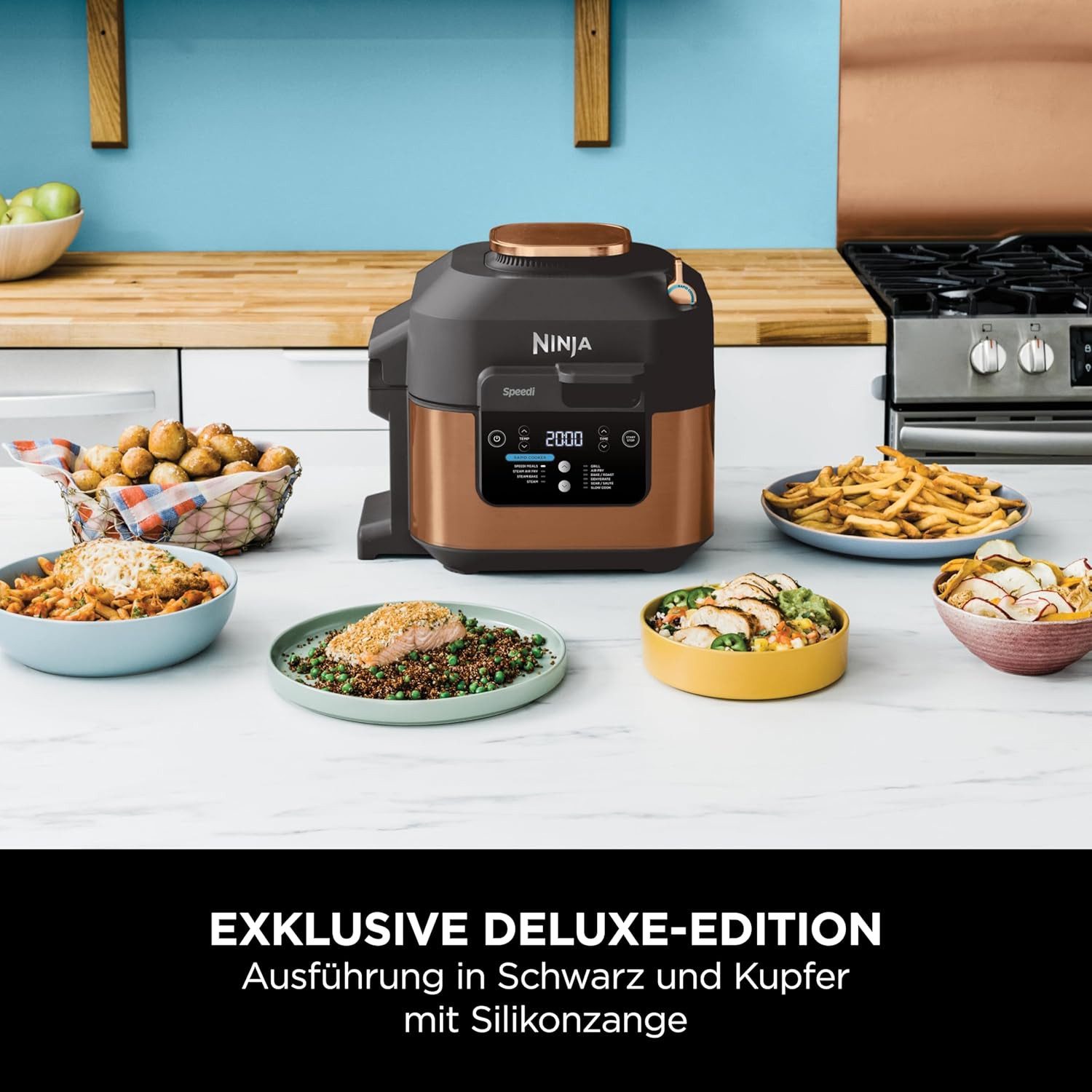 NINJA Multikocher Speedi Multikocher, 5,7L Airfryer Heißluftfritteuse ON400EUCP