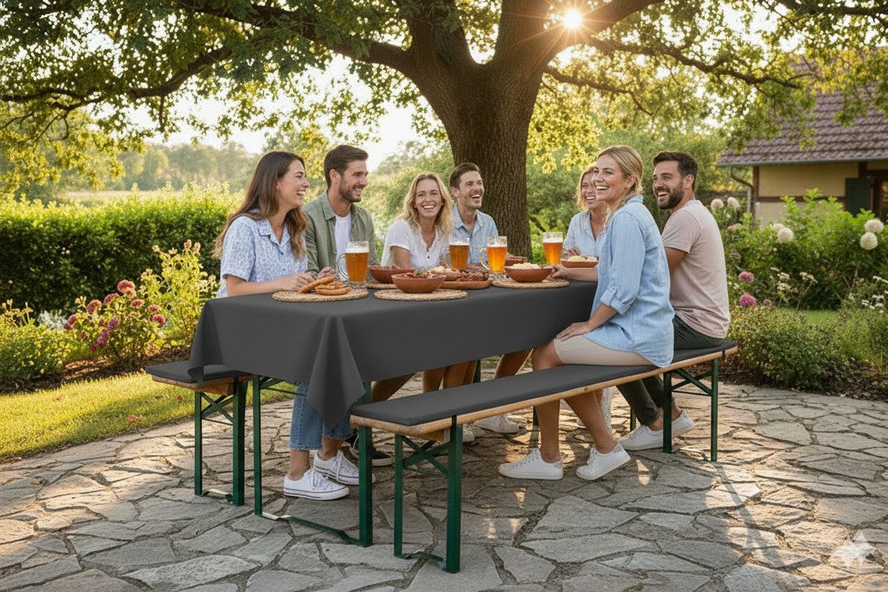 TexDeko Bankauflage Bierbankauflagen-Set mit Tischdecke 100x250cm (universa günstig online kaufen