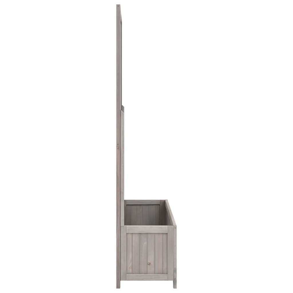 vidaXL Rankgitter 70 x 30 x 135 cm Garten-Spalier mit Blumenkasten Grau 70x30x135 cm Tan