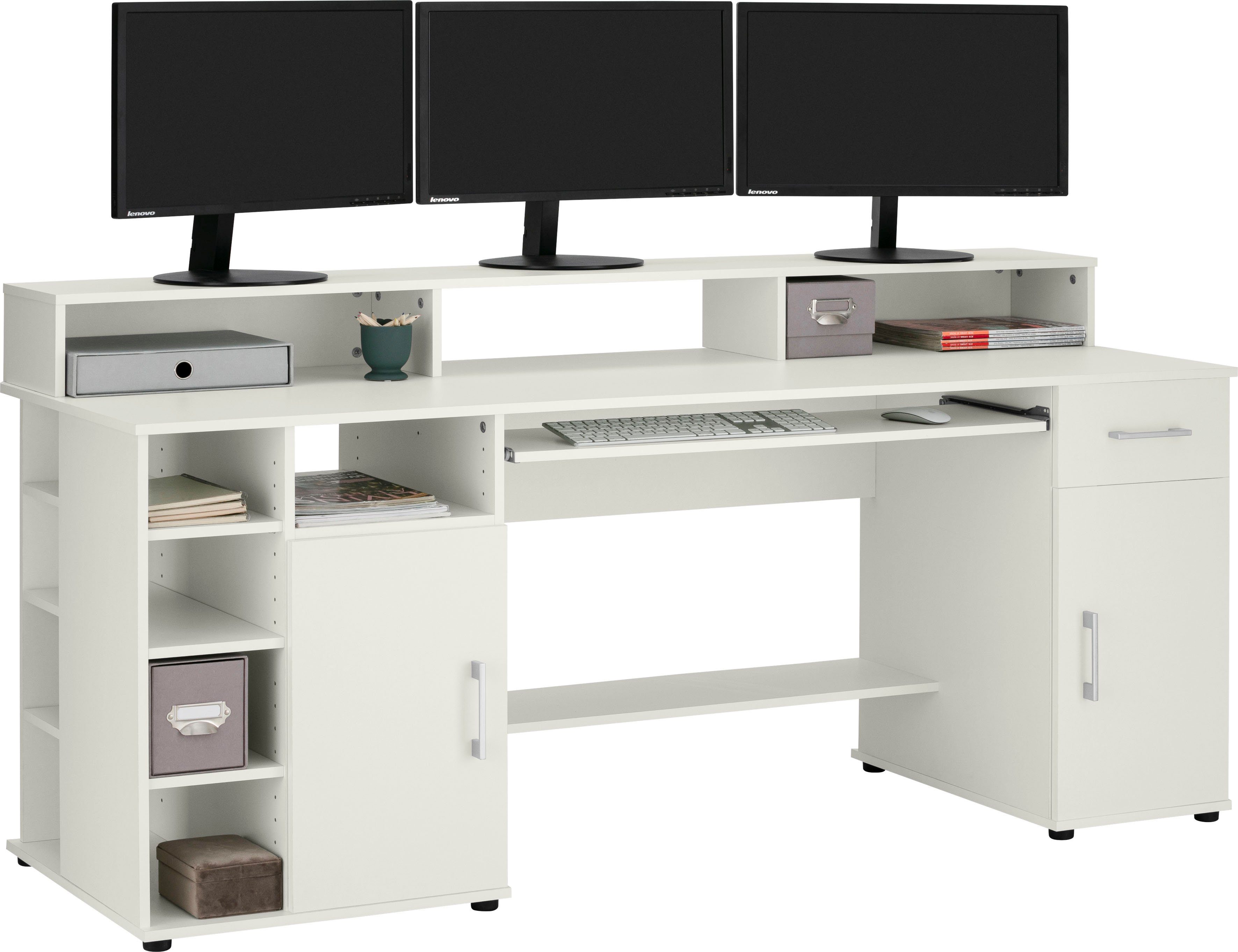 VOGL Möbelfabrik Schreibtisch Timra mit Monitoraufsatz, Tastaturauszug & Towerfach, Breite 154 oder 178 cm, Made in Germany – Bild 3 von 5
