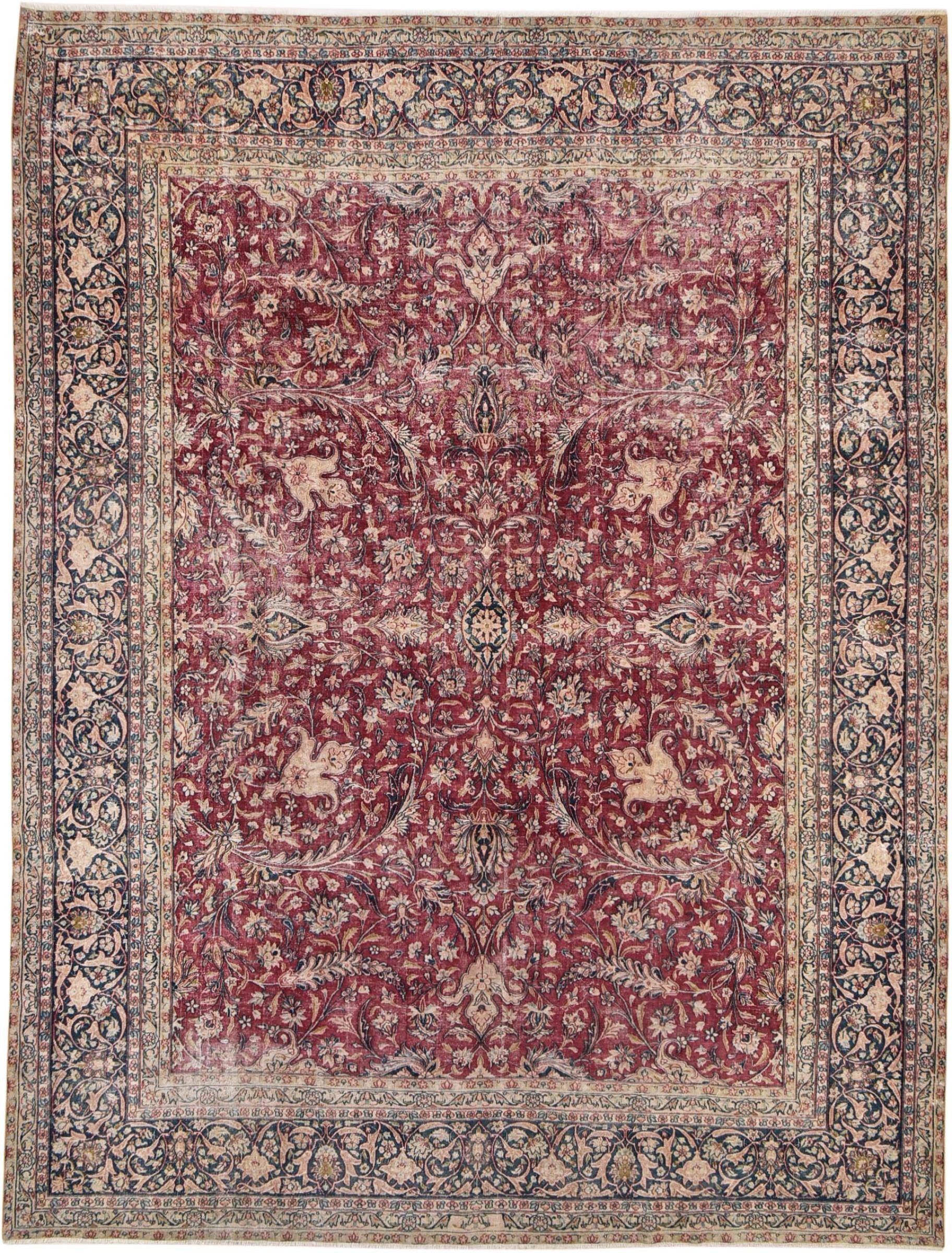 Nain Trading Orientteppich Vintage Kerman 302x397 Handgeknüpfter Moderner Orientteppich, rechteckig, Höhe: 8 mm