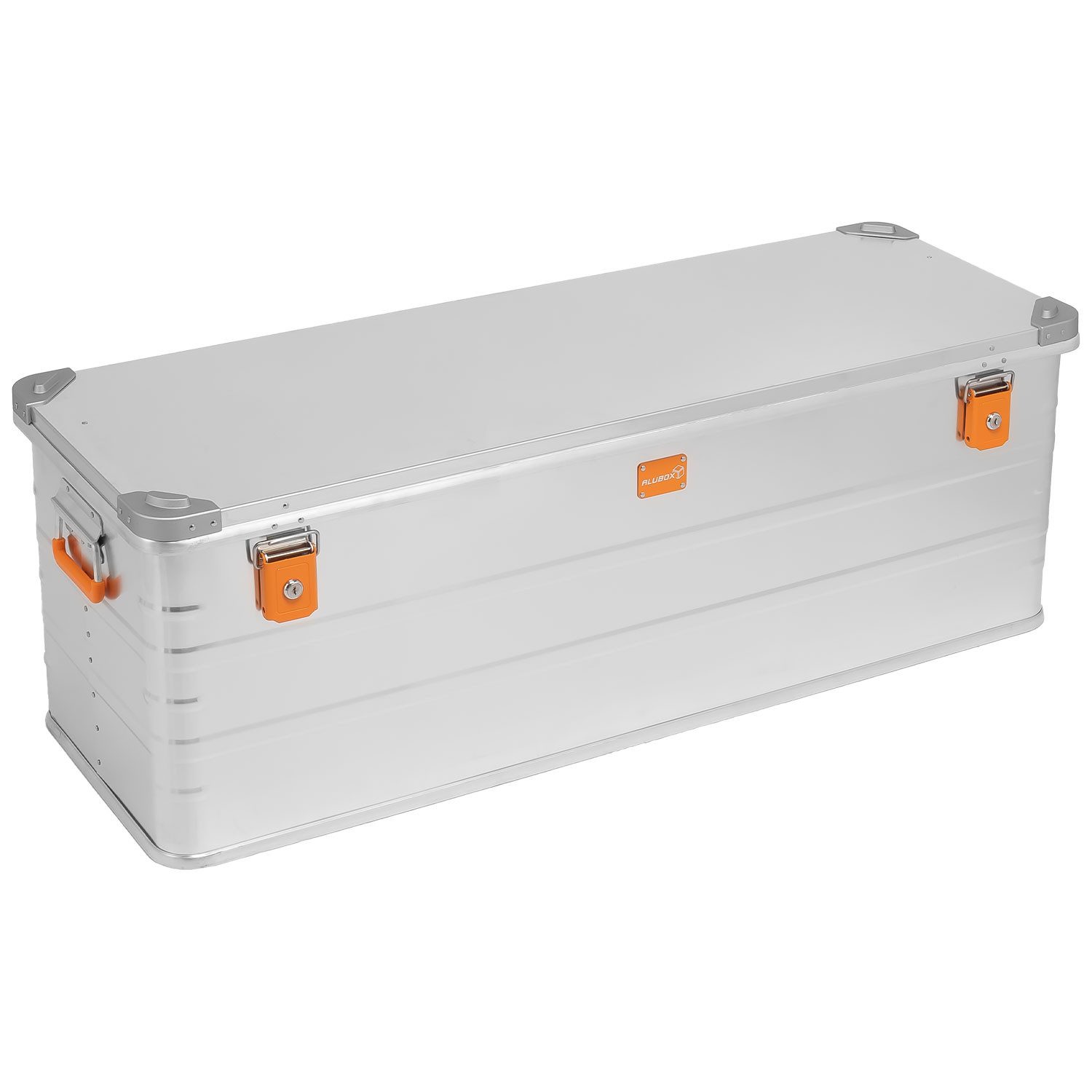 ALUBOX Aufbewahrungsbox Premium Transportbox (stapelbar mit der 73 Liter Kiste), Stapelecken aus Druckguss - abschließbar - leichte Bauweise