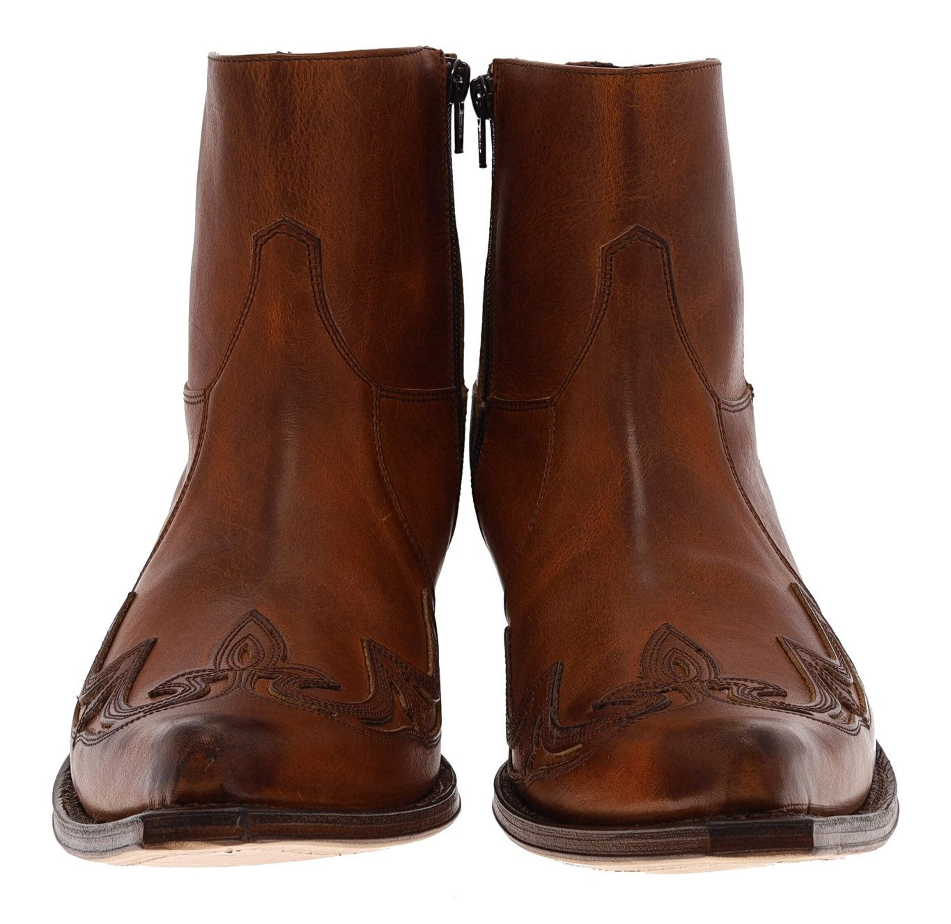 Sendra Boots 7783 Braun Westernstiefelette Rahmengenäht Lederstiefelette