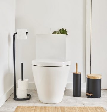 HTI-Living Toilettenpapierhalter Toilettenrollenhalter Kosmetikeimer WC Bürste (Set, 3-St., Je 1 Rollenhalter, Kosmetikeimer, WC Bürste), Badset