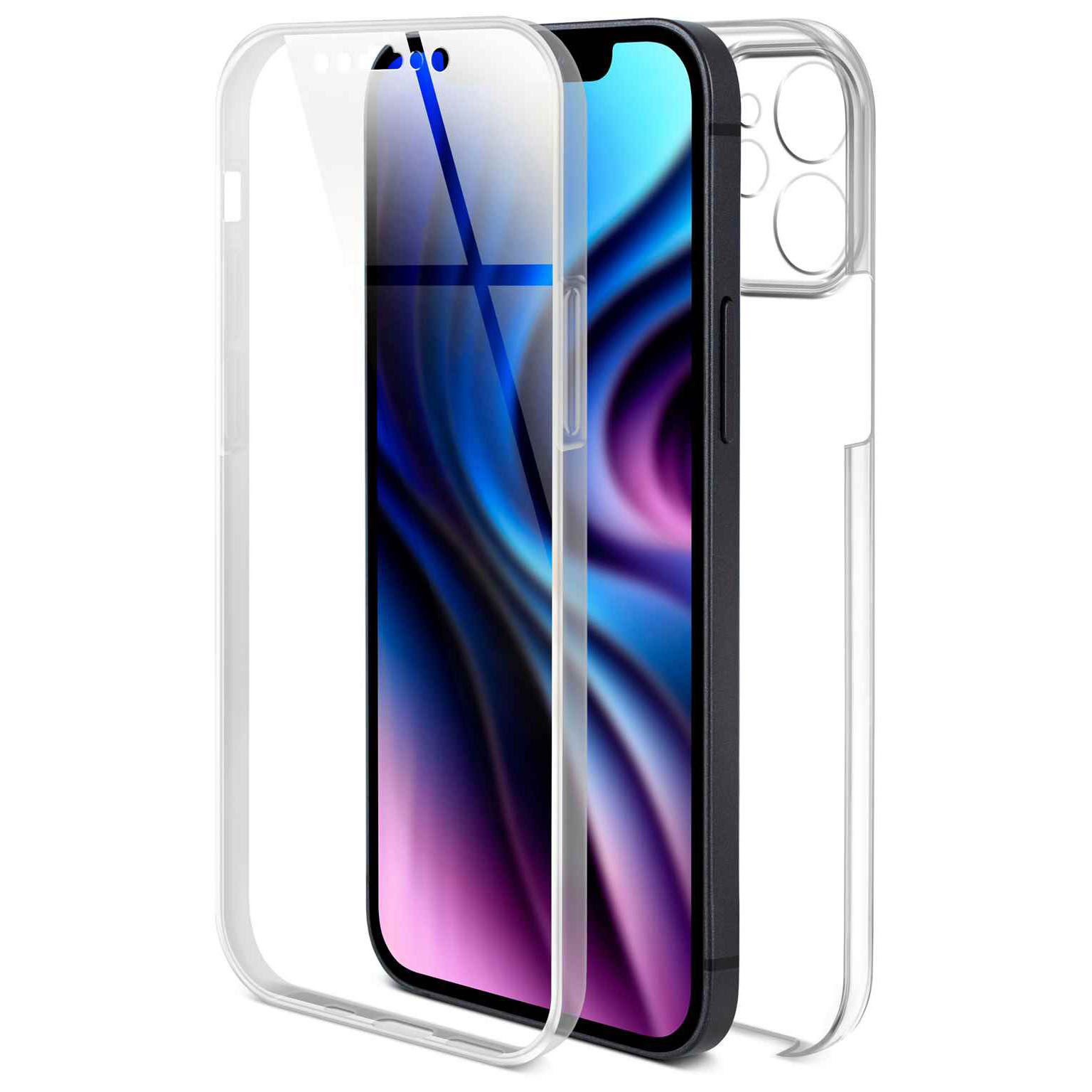 ONEFLOW Handyhülle für iPhone 12 mini Hülle Komplett Schutz Touch Case 5,4 Zoll, 360 Grad Schutzhülle Transparent Rundumschutz Durchsichtig Beidseitig