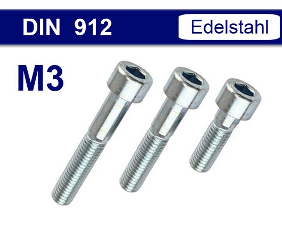 - DIN 912 Zylinderkopfschrauben V2A M3 Zylinderschraube Edelstahl Montage-fix