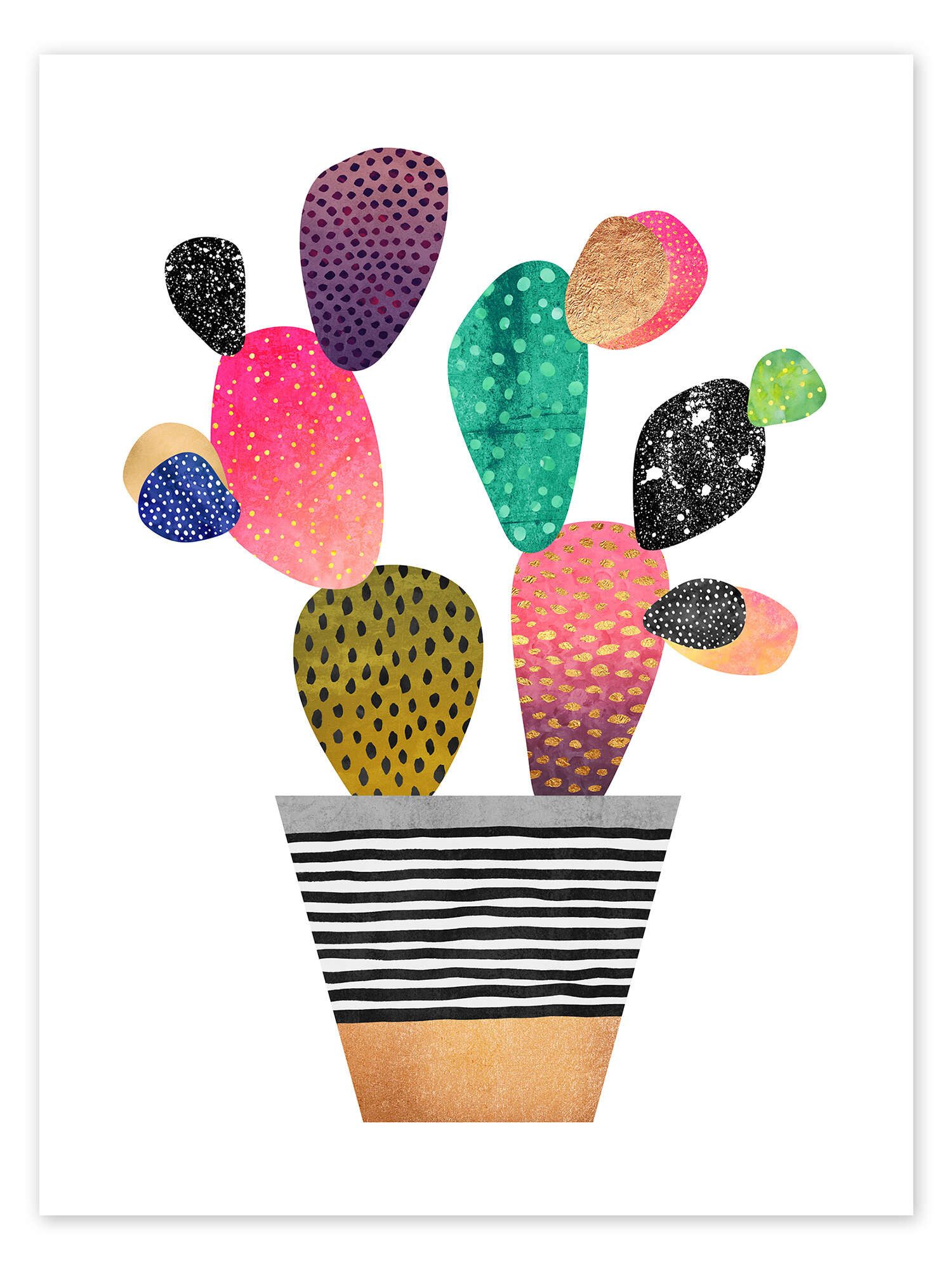 Posterlounge Wandbild Happy Cactus, Elisabeth Fredriksson, erhältlich als Poster, Leinwandbild, Wandsticker oder Acrylglasbild