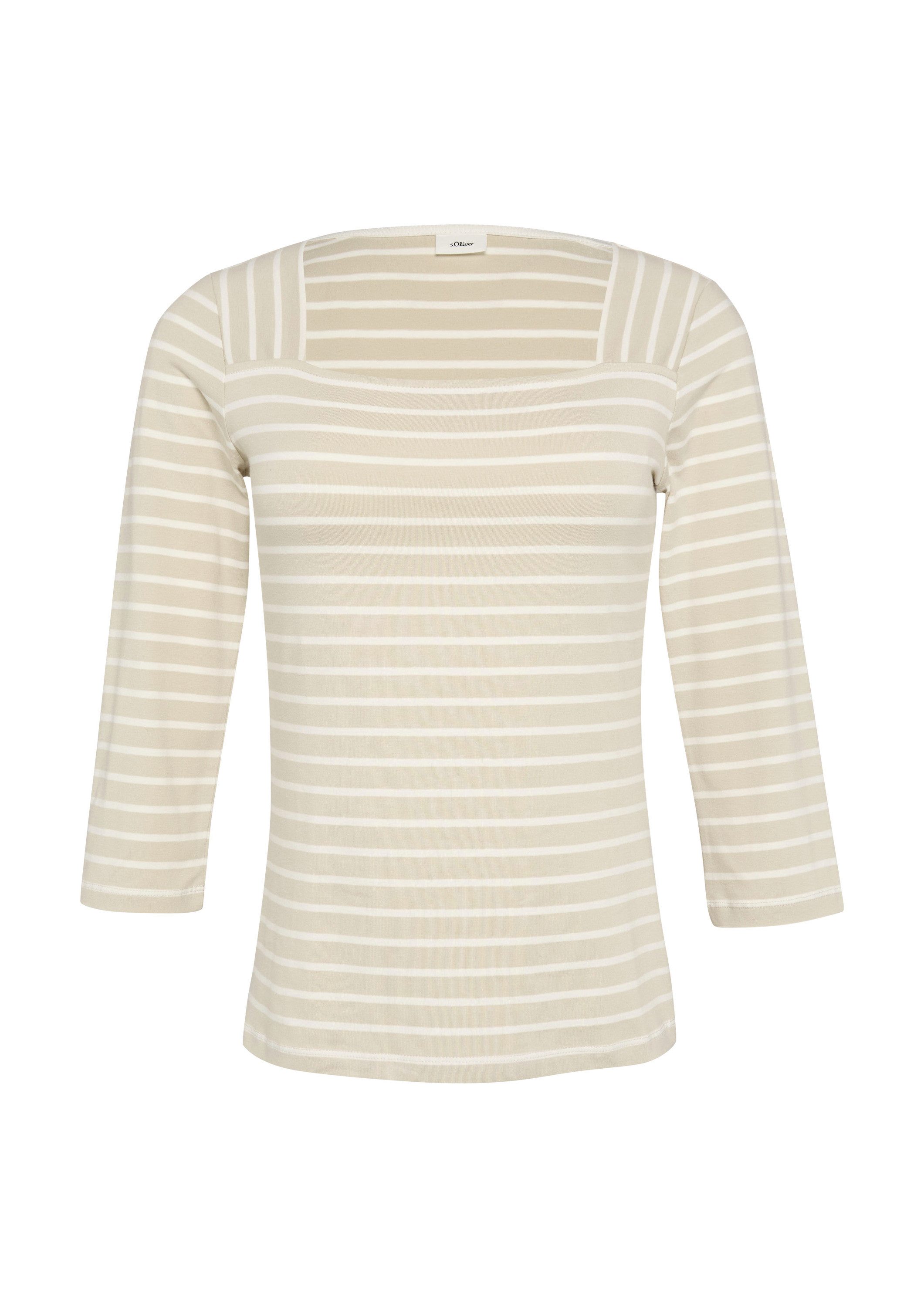 s.Oliver 3/4-Arm-Shirt T-Shirt Streifenshirt mit Karree-Ausschnitt günstig online kaufen