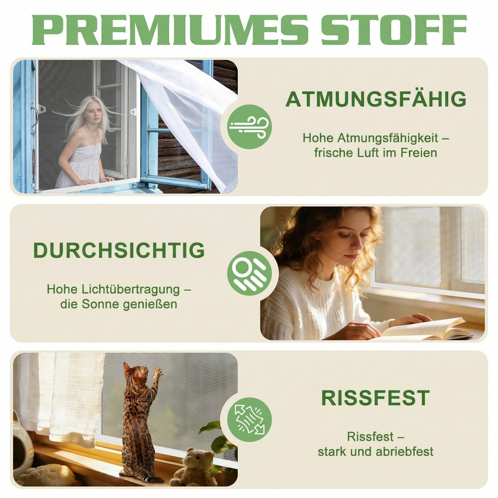 Huracan Insektenschutz-Fensterrahmen Fliegengitter Fenster Insektenschutz mit Aluminium Rahmen, (Mückengitter Fliegenschutz Spannrahmen ohne Bohren und Schraube – Bild 5 von 5
