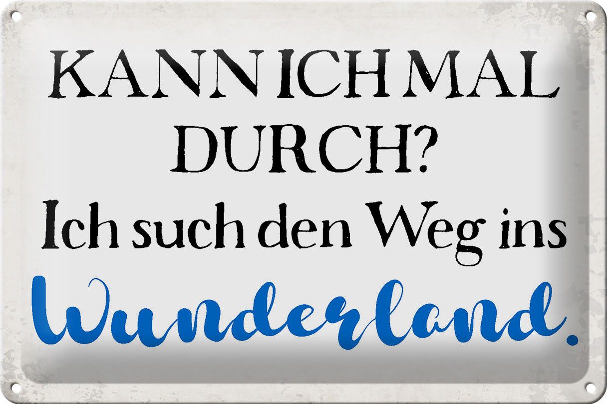 Metallschild Schild Blech 30x20cm - Made in Germany - Spruch ich such den Weg ins W