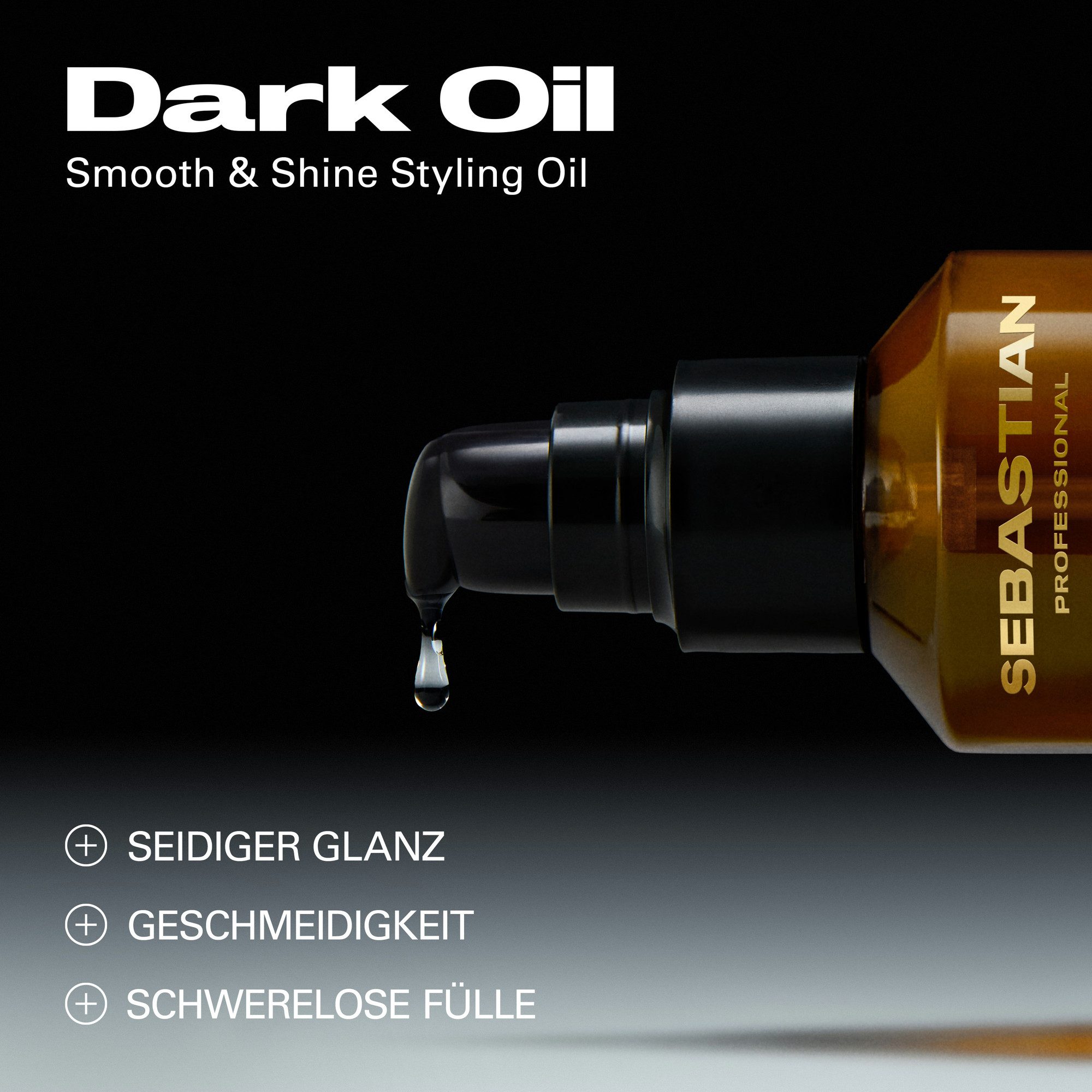 Sebastian Professional Haaröl Dark Oil Hairoil, für trockenes, glanzloses und geschädigtes Haar, gegen Frizz