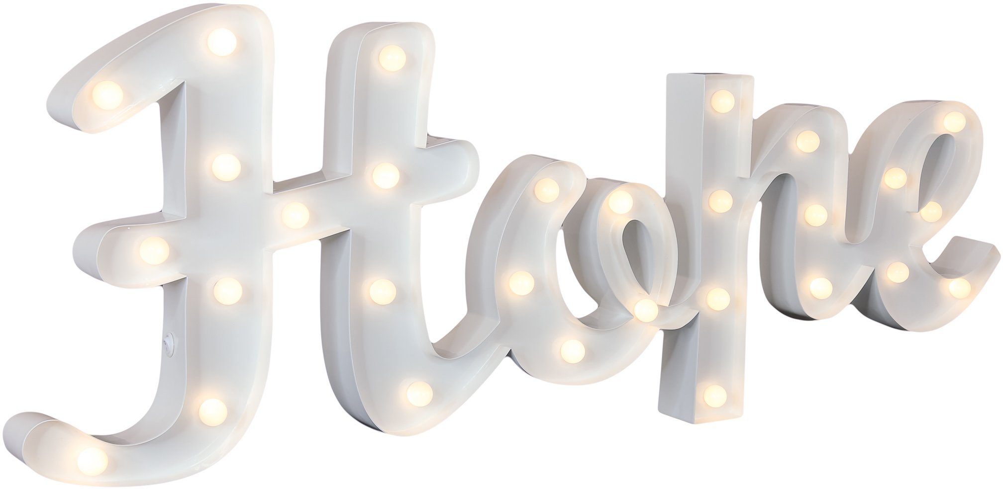 LED Dekolicht Hope, 84x31 LEDs LIGHTS LED MARQUEE fest festverbauten Wandlampe, Hope Tischlampe mit - 29 cm integriert, Warmweiß,