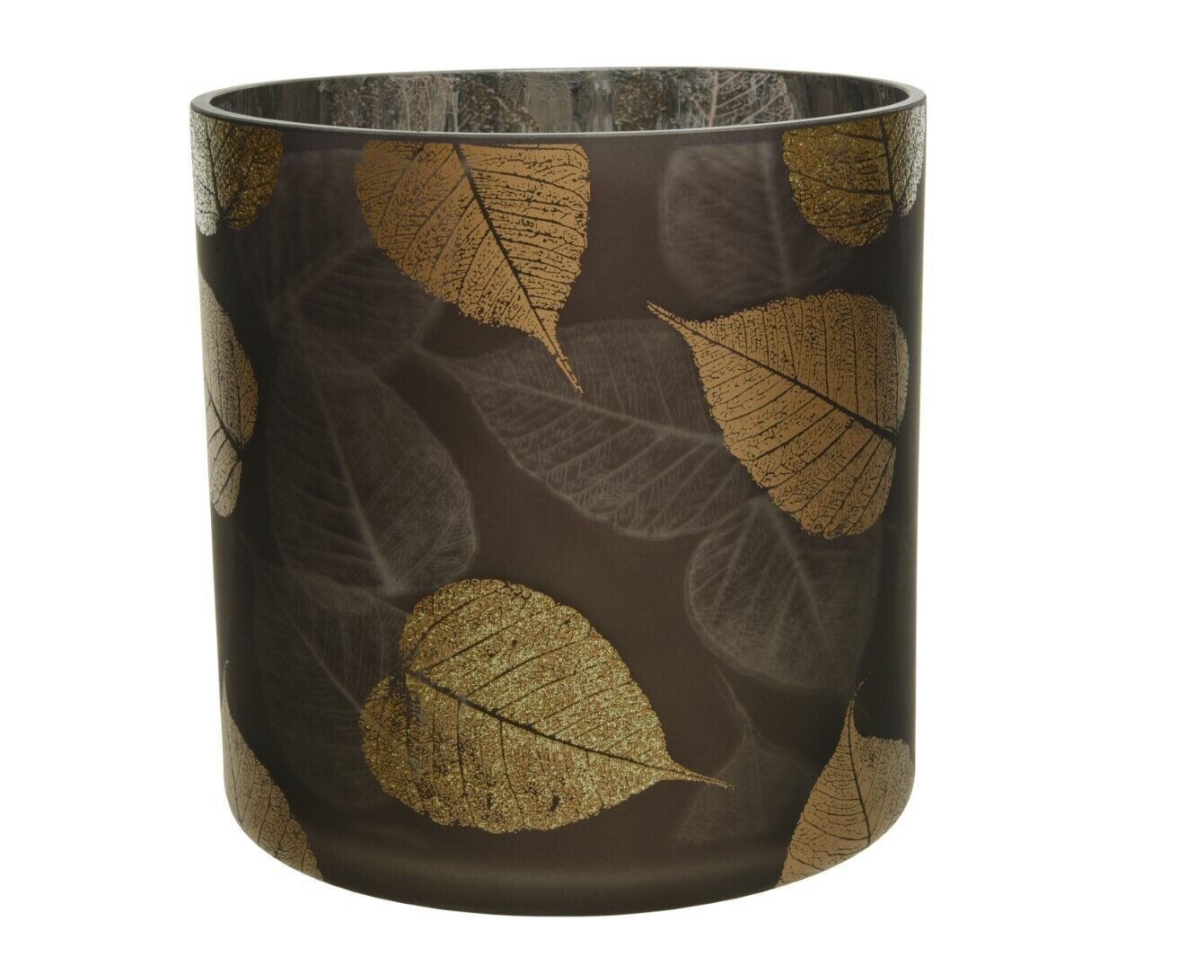 Windlicht Kerzenhalter Teelichthalter Kerzenständer Blätter braun Ø 15x15 cm