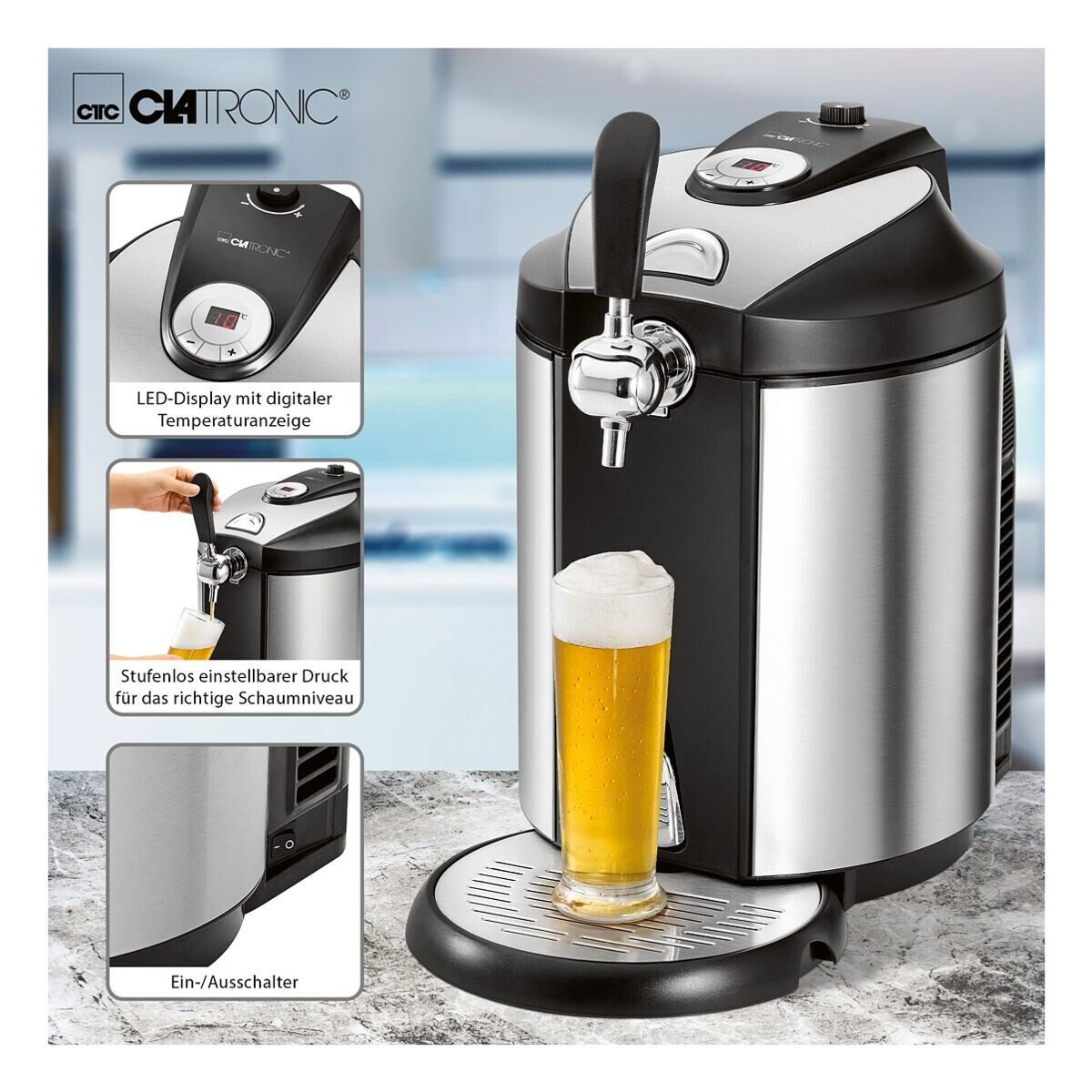 CLATRONIC Bierzapfanlage BZ 3740, 65 Watt, 5 Liter