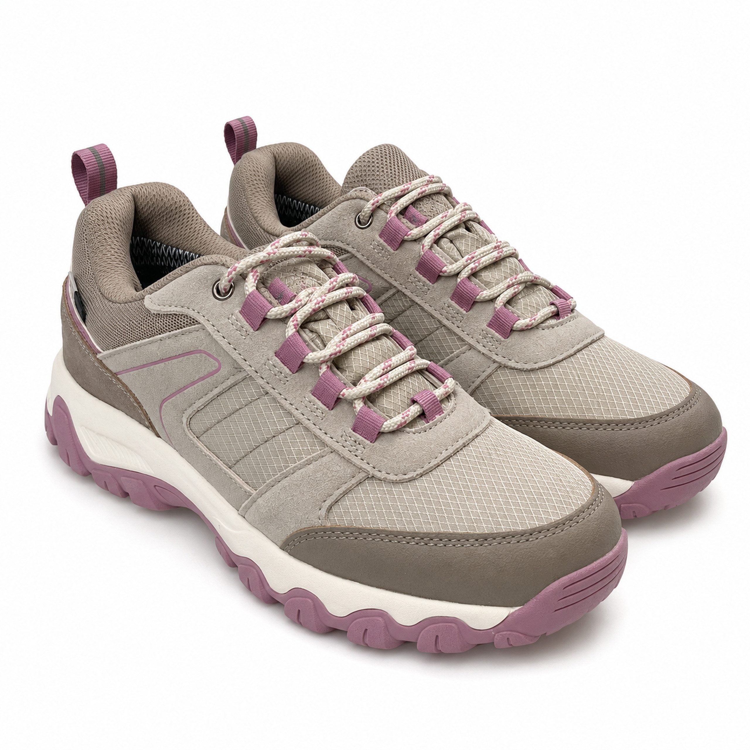 Adventuridge Allterrain-Schuhe mit wasserdichter Membran aus Rindsleder, Synthetik Trekkingschuh wasserdichte Membran, Memory-Foam-Decksohle, profilierte Laufsohle