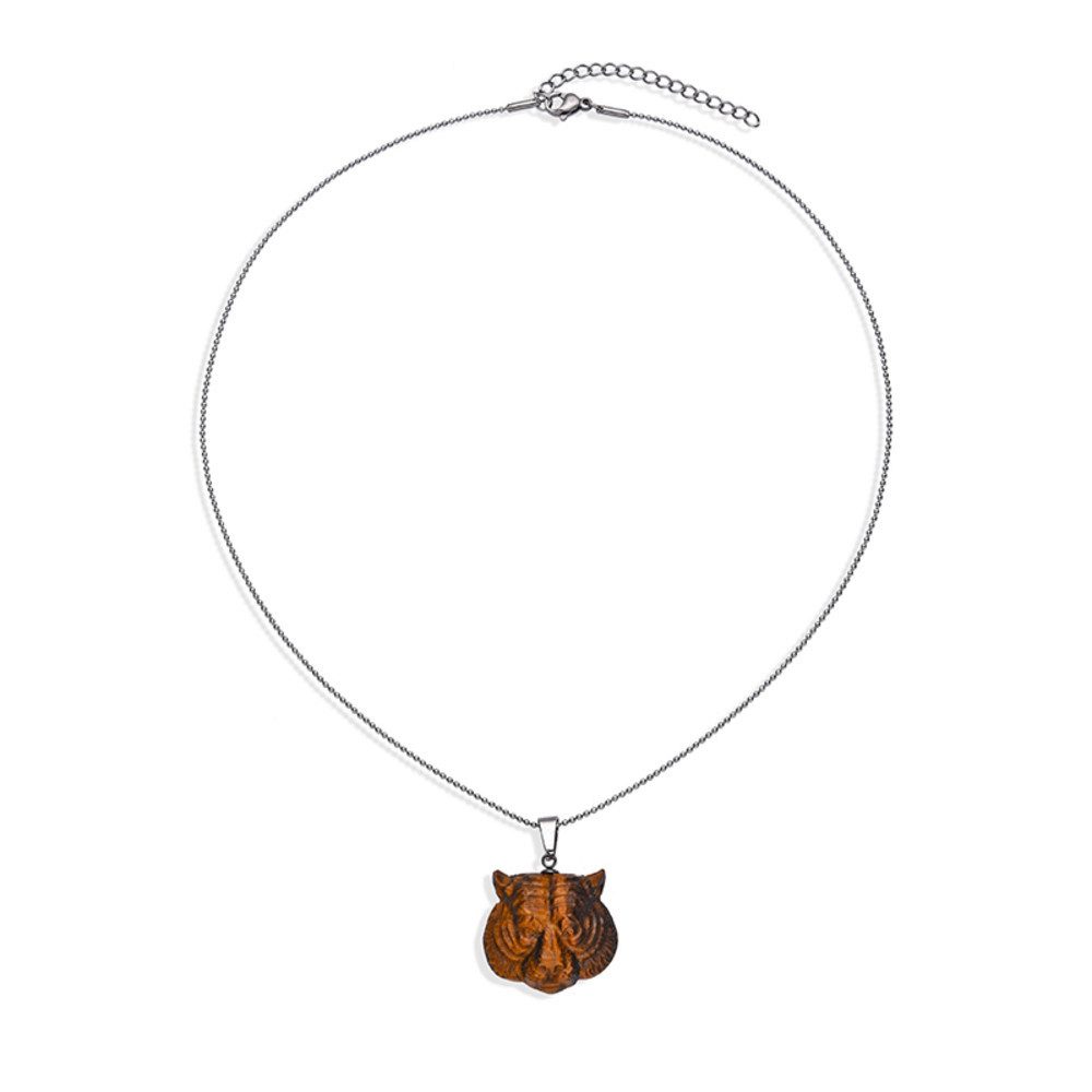 Cavill Collier Tigerauge 37,5 ct Edelstahl Kette, verstellbar 45-50 cm (1-tlg)