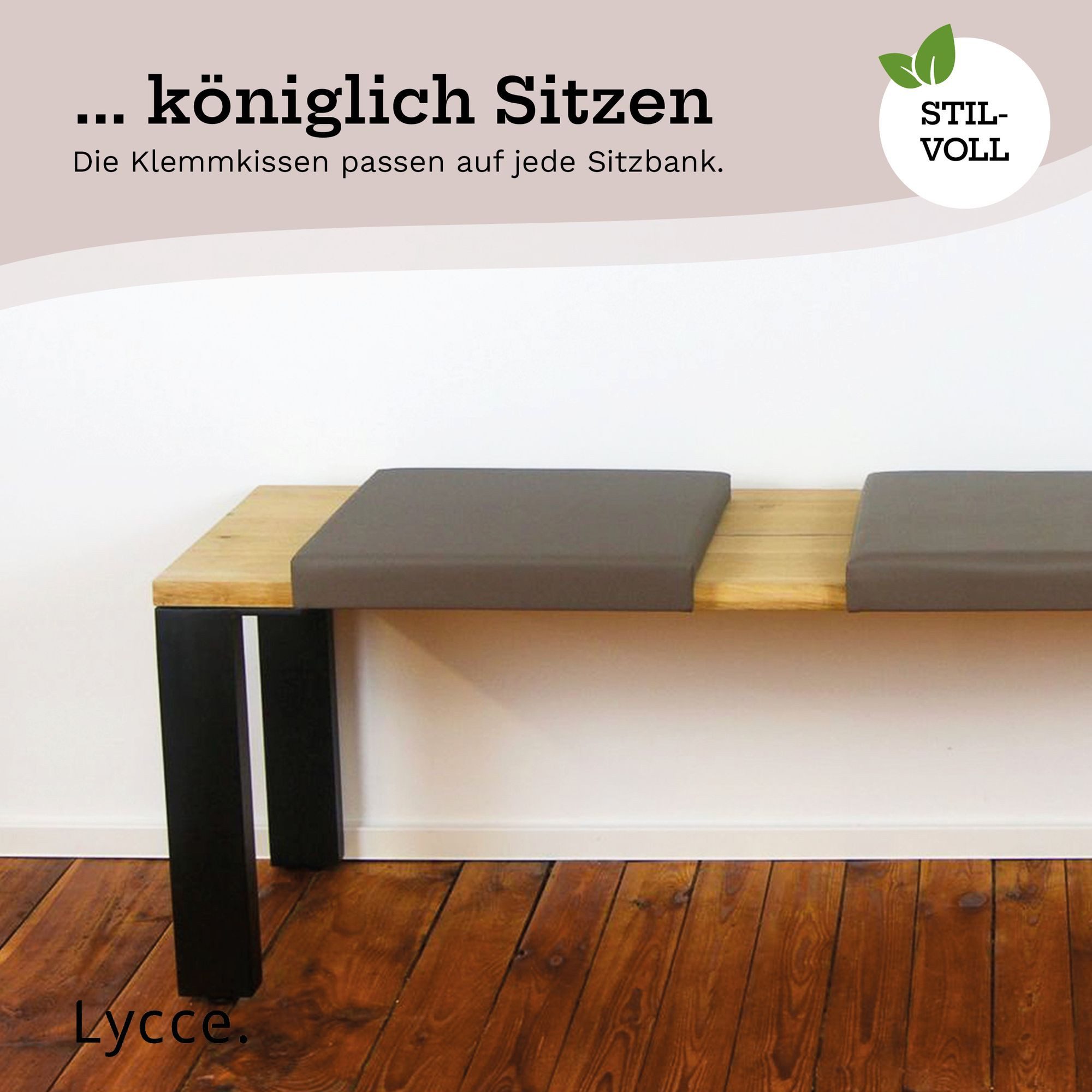 Lycce Bankauflage Klemmkissen, Sitzkissen 1 Leiste, 35cm Klemmtiefe, weich gepolstert, (1 St), verrutscht nicht, hochwertiger Kunstlederbezug, verschiedene Farb – Bild 5 von 5