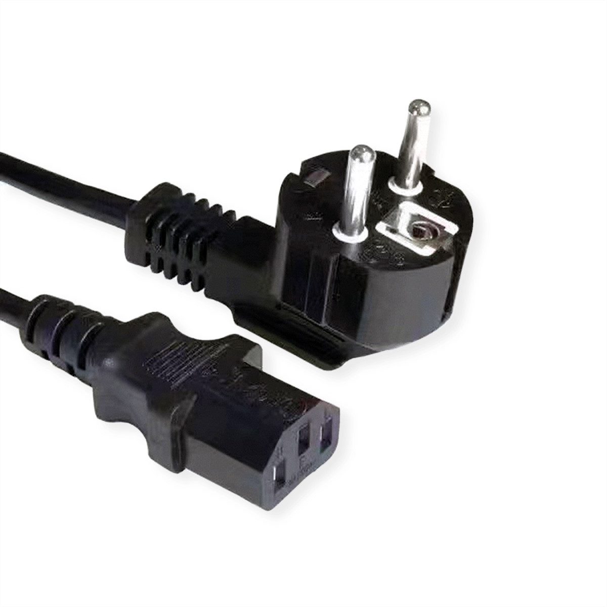 VALUE Netzkabel, gerade IEC-Buchse Stromkabel, Schutzkontakt, CEE 7/7, Typ-E/F Männlich (Stecker), IEC320 C13, Kaltgeräte, 10A Weiblich (Buchse) (300.0 cm), Schutzkontakt CEE 7/7 auf Kaltgeräte C13